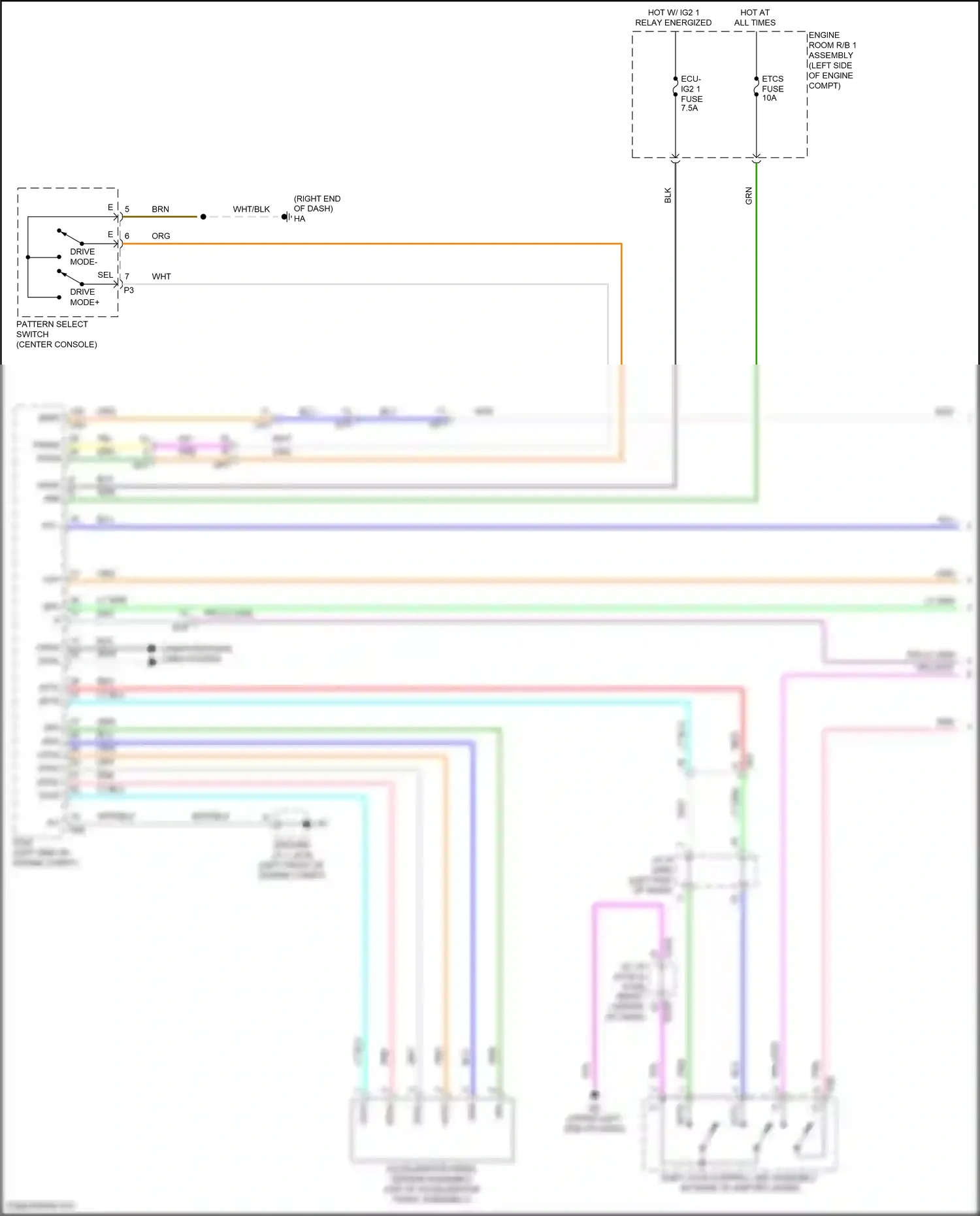 Toyota Highlander IV (2019-2024) pattern select switch wiring diagram  (2 of 7)