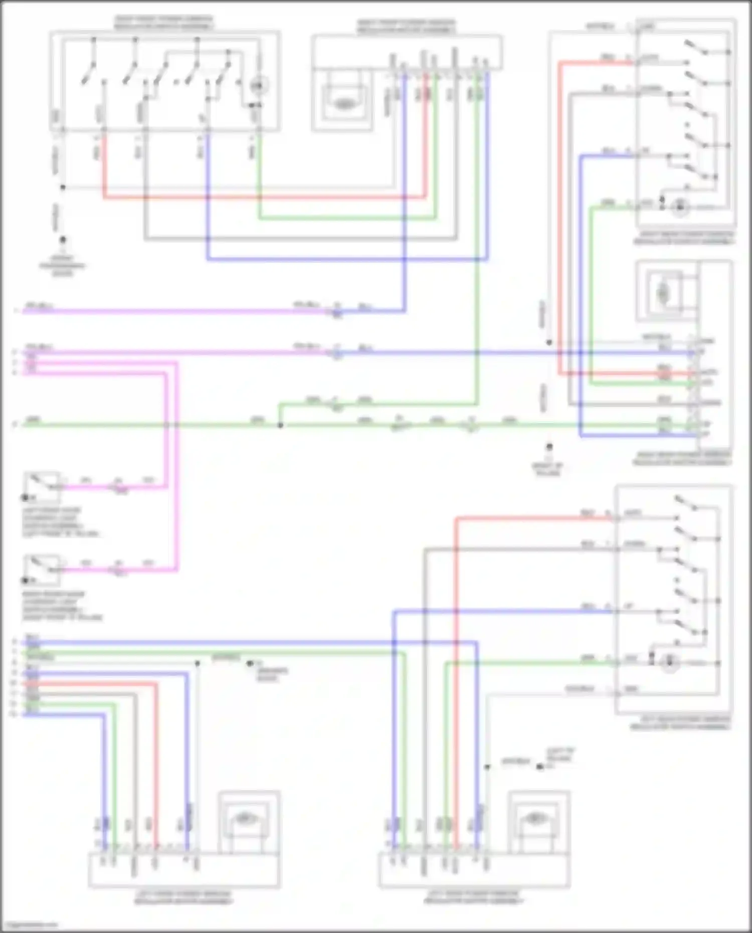Car Wiring Diagrams for Land Cruiser Toyota 200 facelift 2 (2015-2021): Power windows circuit (2 of 2)