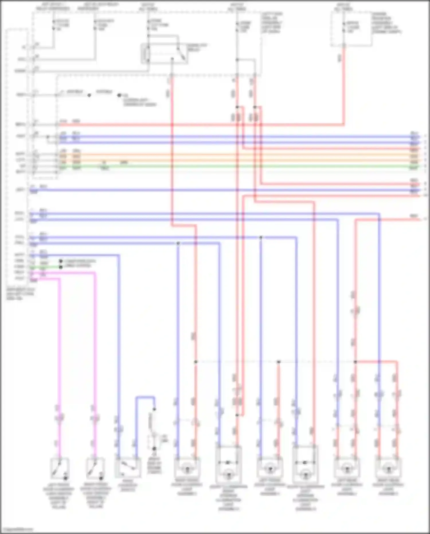 Wiring diagram left front door courtesy light switch assembly for Toyota Land Cruiser 200 facelift 2 (2015-2021) (1 of 7)