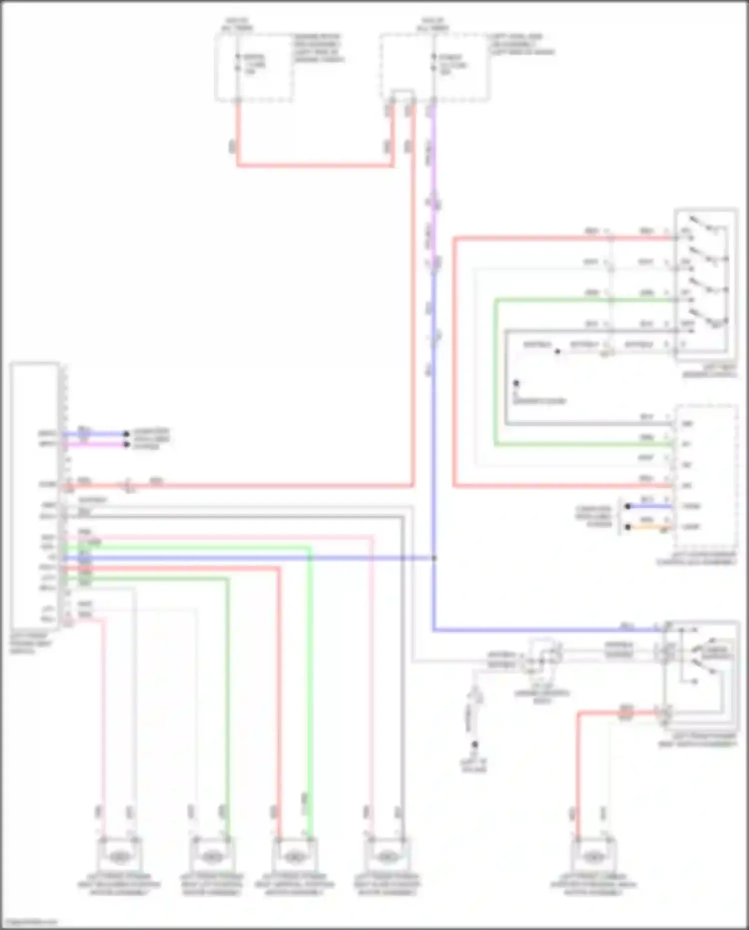 Wiring diagram left front lumbar support forward, back motor assembly for Toyota Land Cruiser 200 facelift 2 (2015-2021) (1 of 1)
