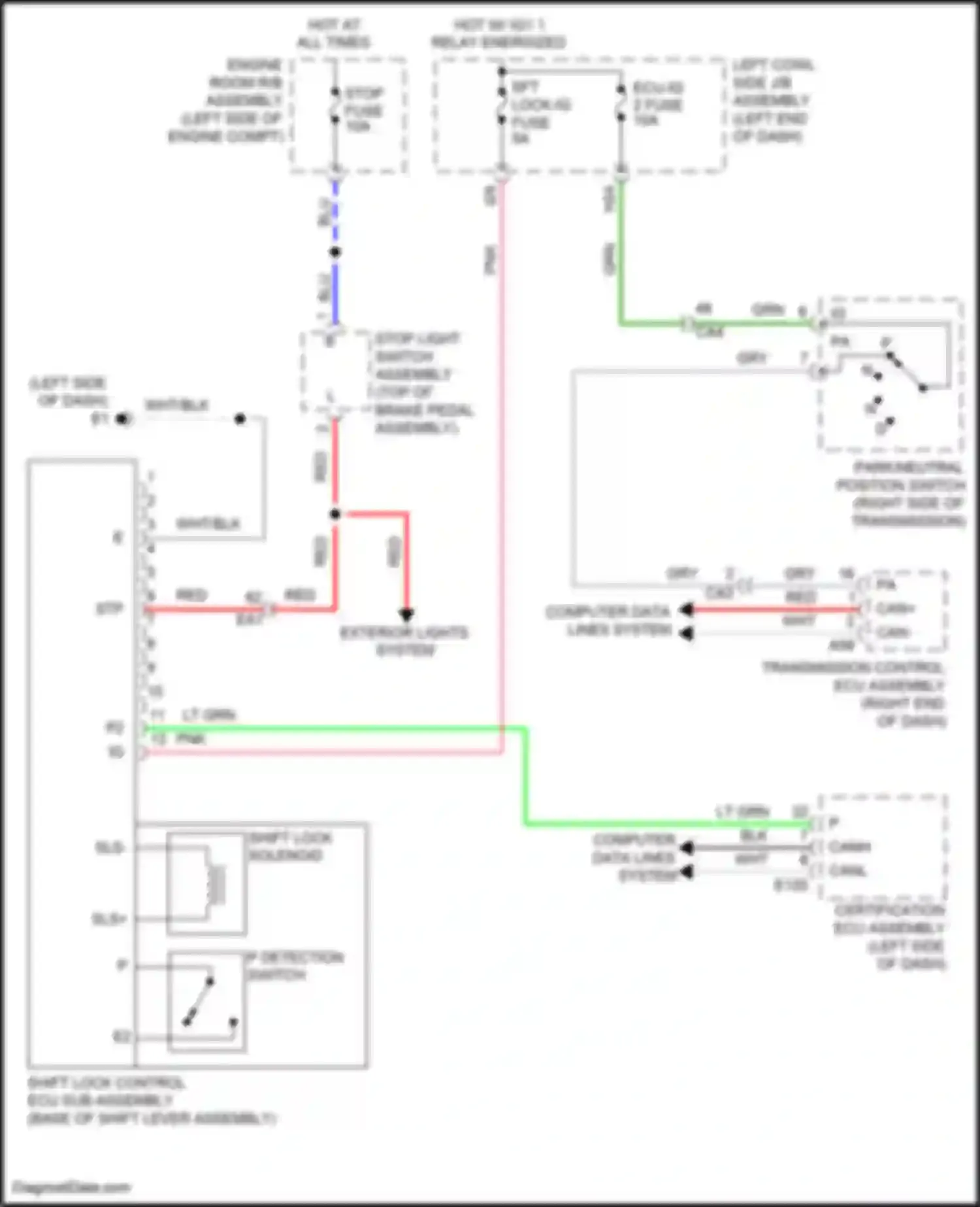 Wiring diagram p detection switch for Toyota Land Cruiser 200 facelift 2 (2015-2021) (1 of 1)