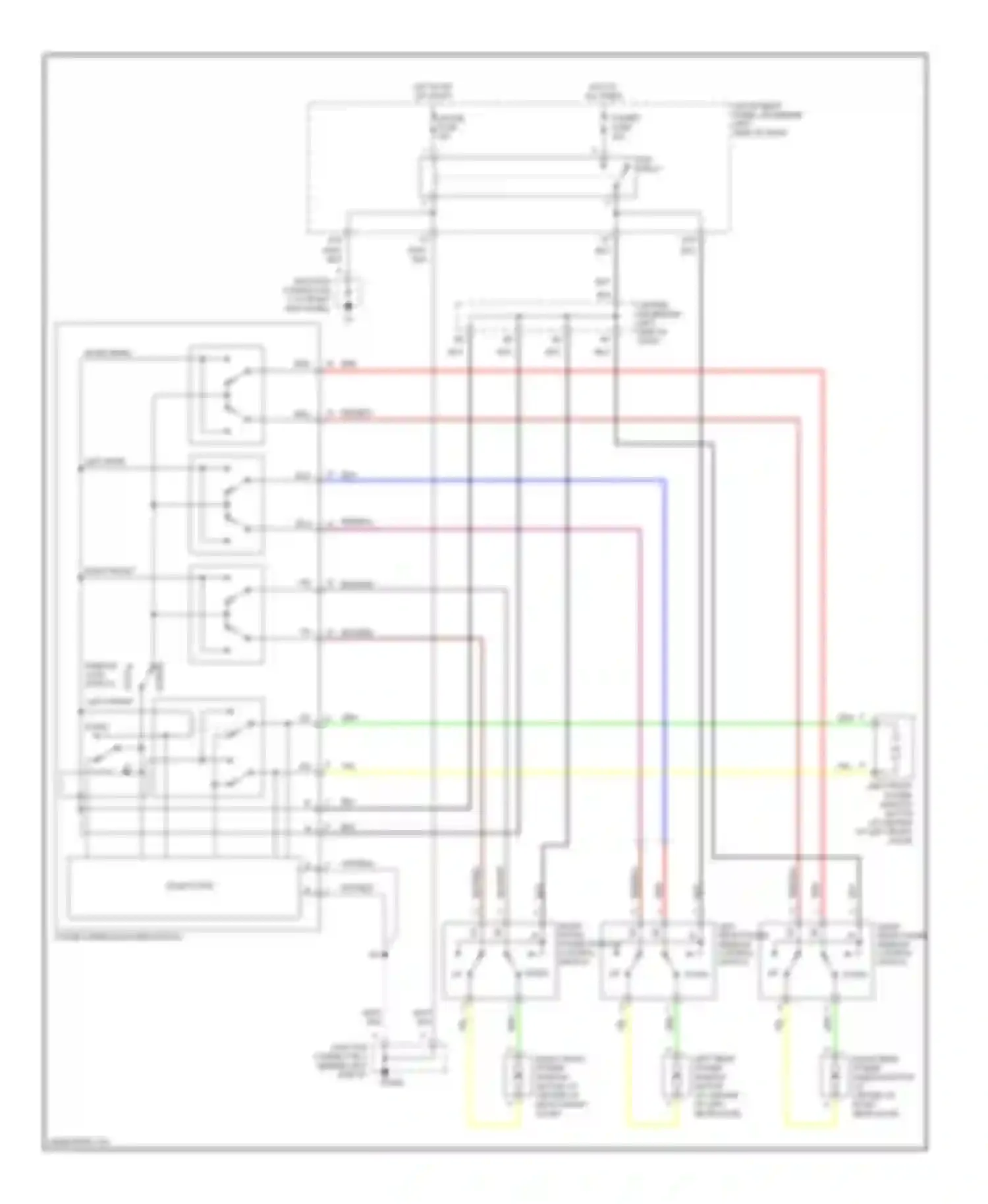 Matrix Toyota E130 (2002-2008): Power windows circuit
