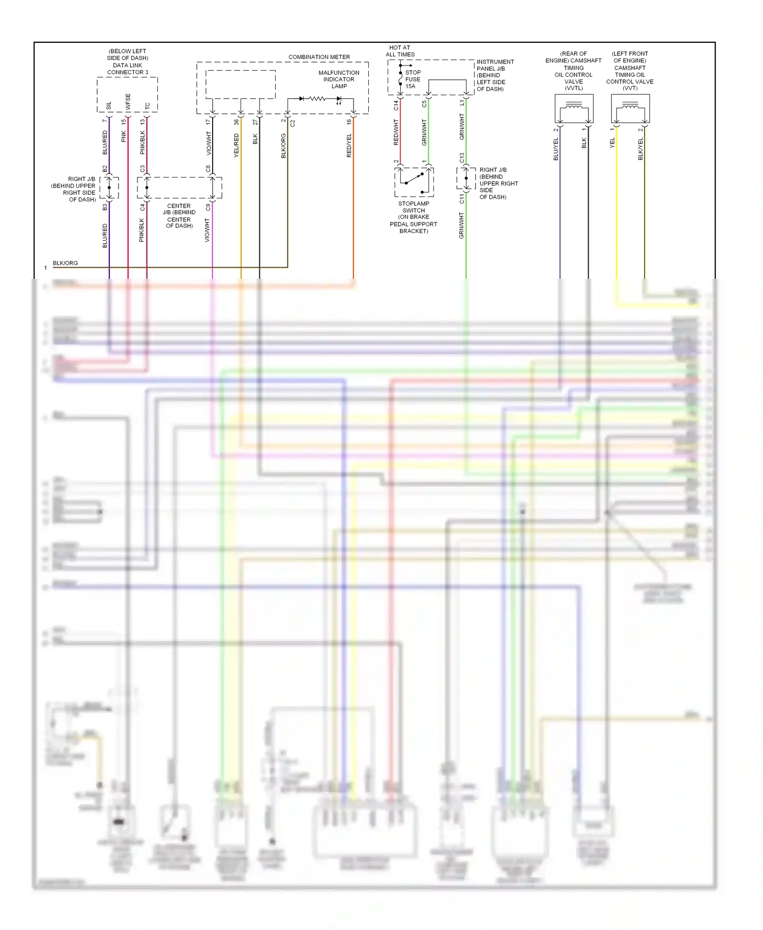Toyota Matrix E130 (2002-2008) braid wiring diagram  (5 of 5)