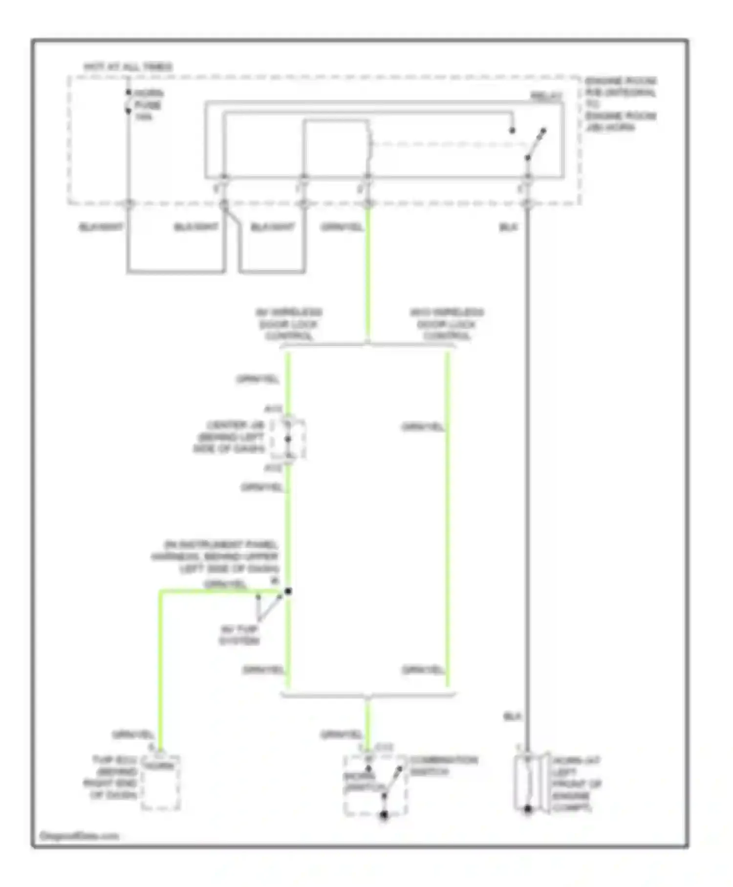 Wiring diagram combination switch for Toyota Matrix E130 (2002-2008) (8 of 10)