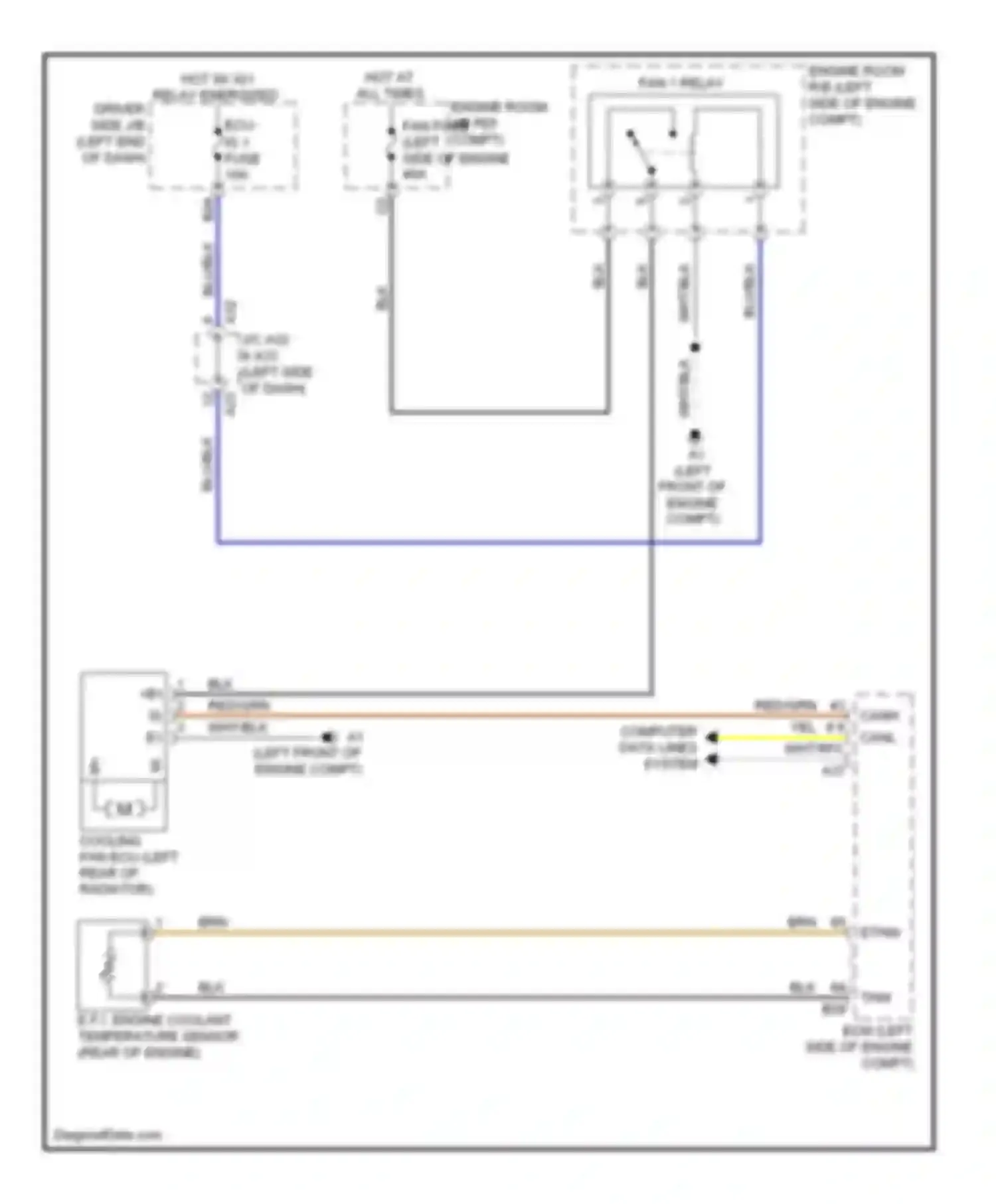 Matrix Toyota E140 (2008-2014): 1.8l, cooling fan circuit