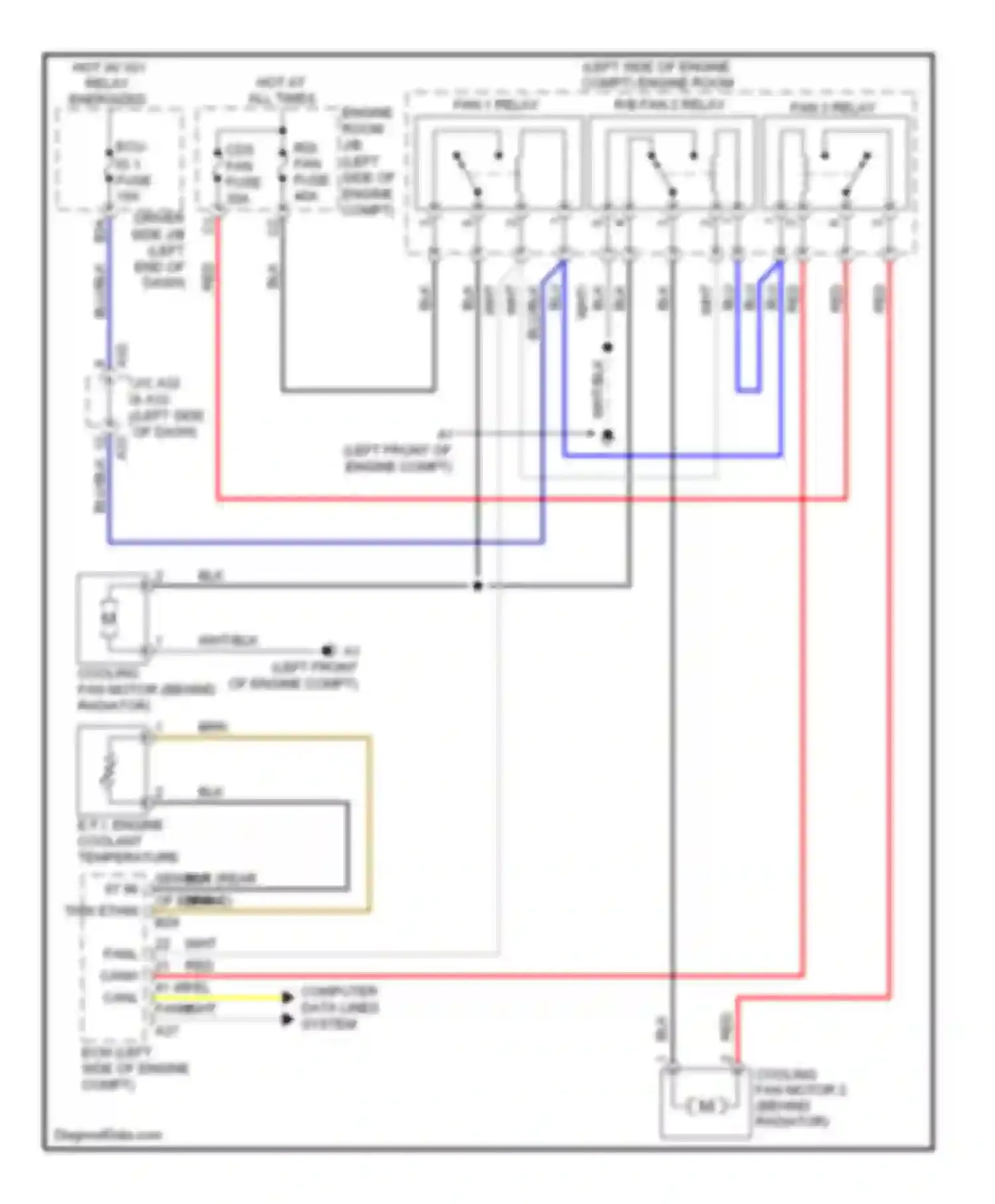 Matrix Toyota E140 (2008-2014): 2.4l, cooling fan circuit