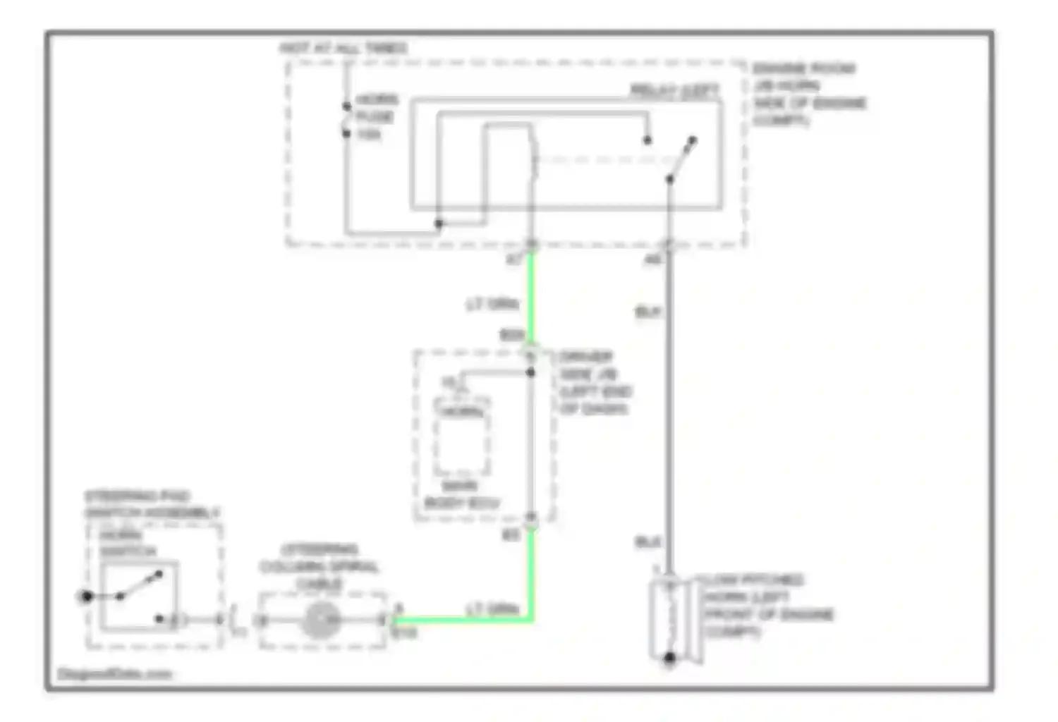 Matrix Toyota E140 (2008-2014): Horn circuit