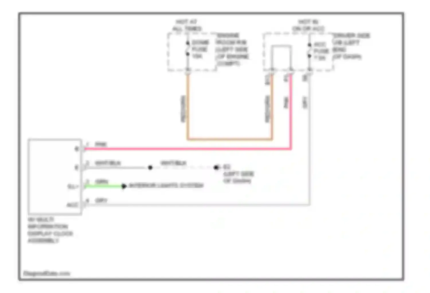 Matrix Toyota E140 (2008-2014): Clock circuit
