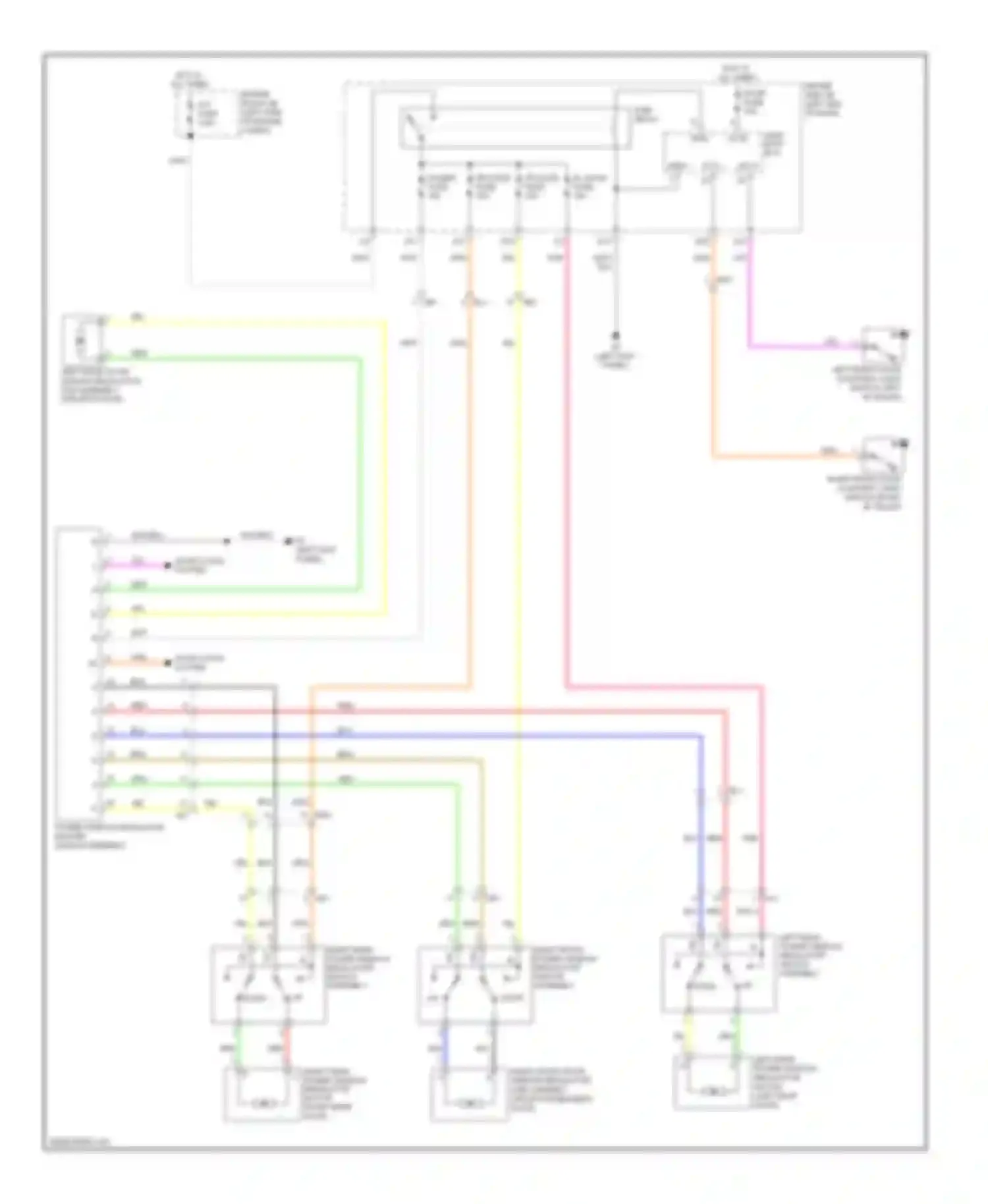 Matrix Toyota E140 (2008-2014): Power windows circuit