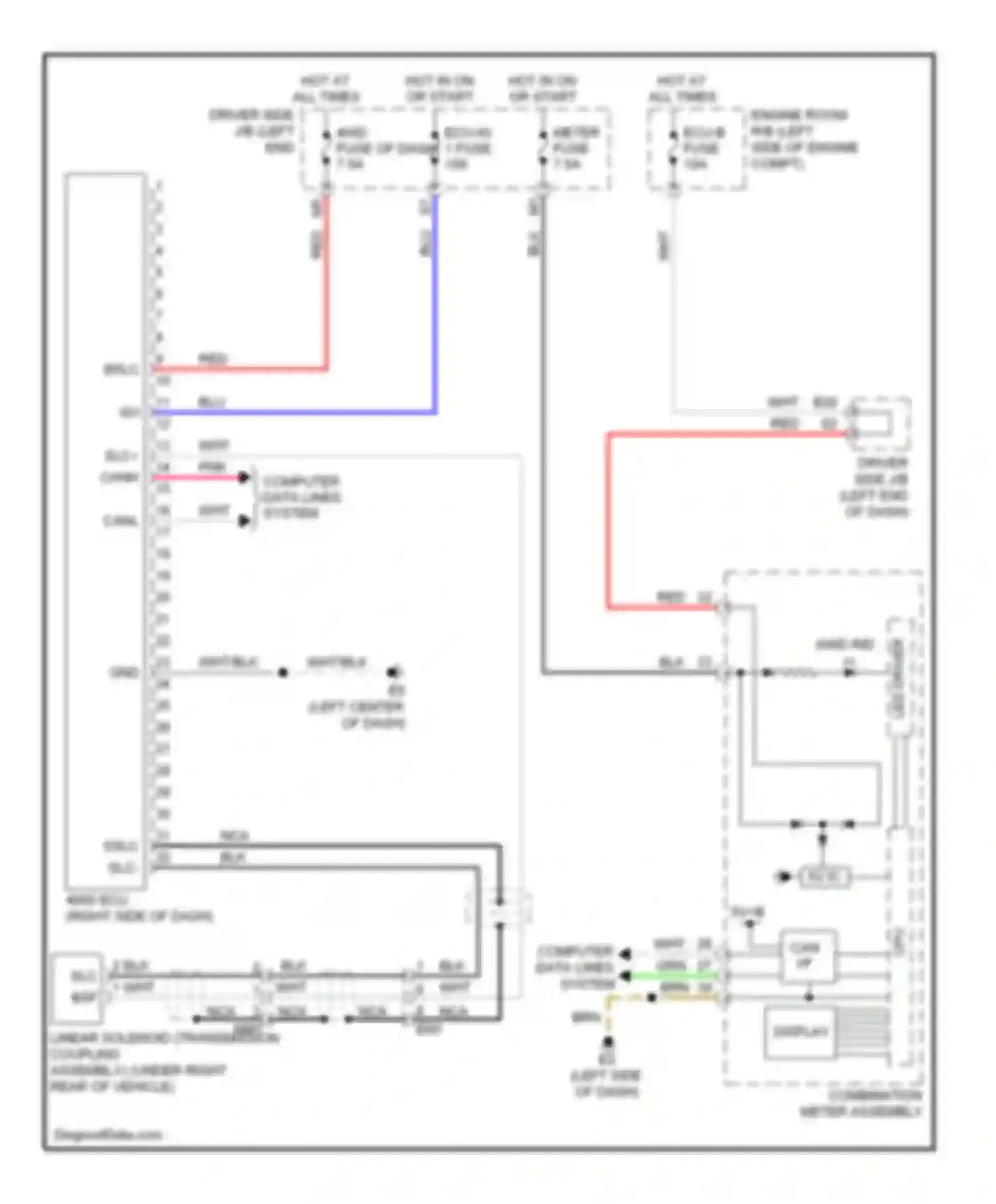 Matrix Toyota E140 (2008-2014): 2.4l, 4wd circuit