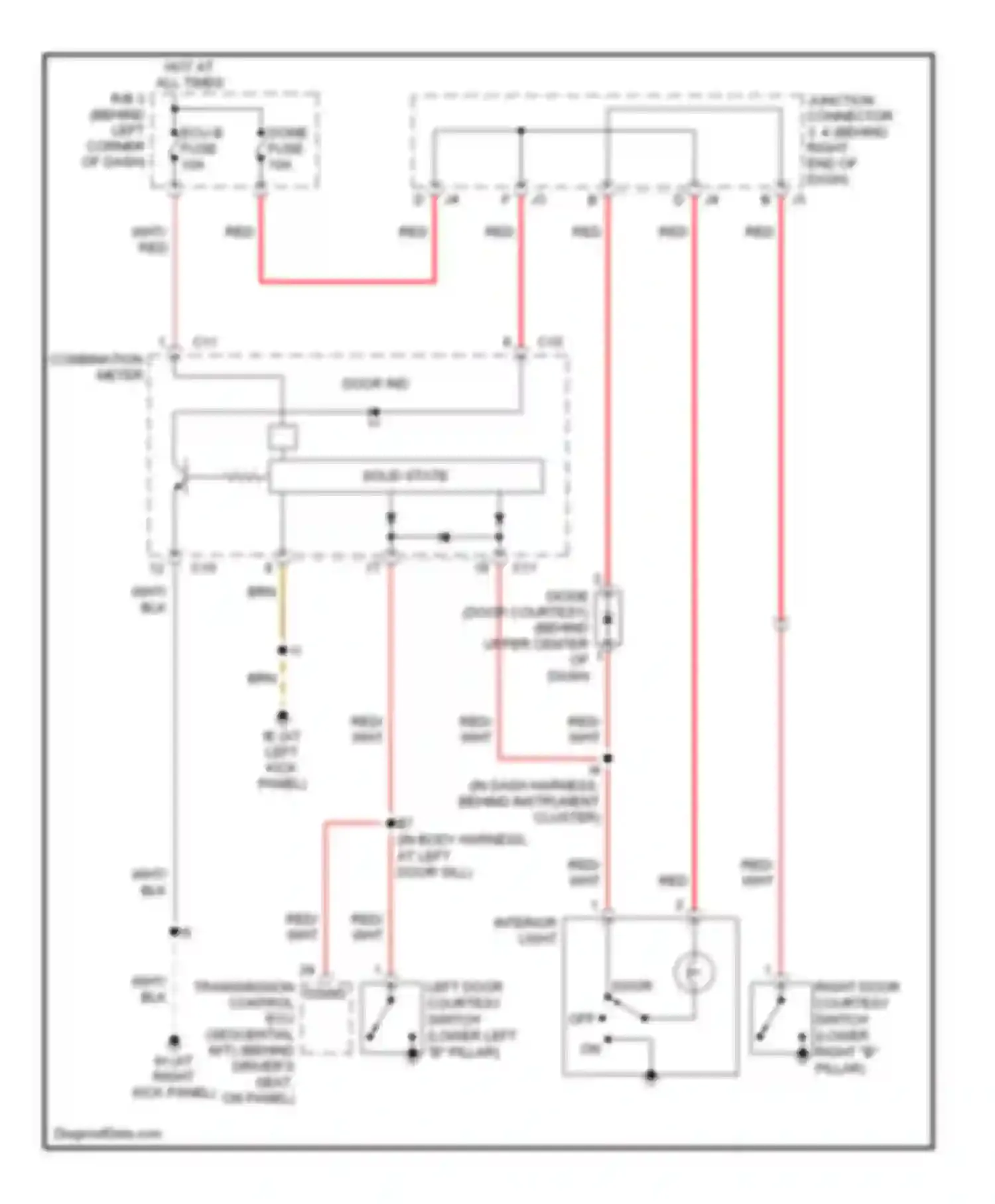 MR2 Toyota W30 (1999-2007): Courtesy lamp circuit
