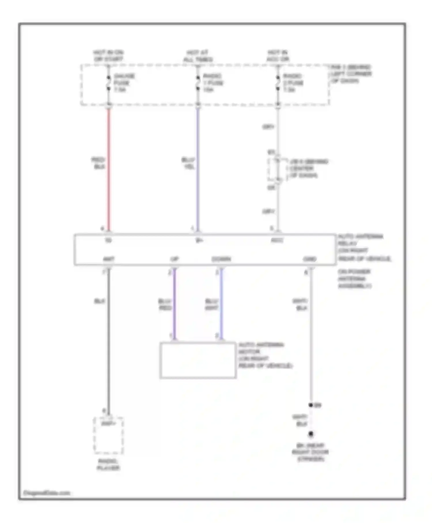 MR2 Toyota W30 (1999-2007): Power antenna circuit