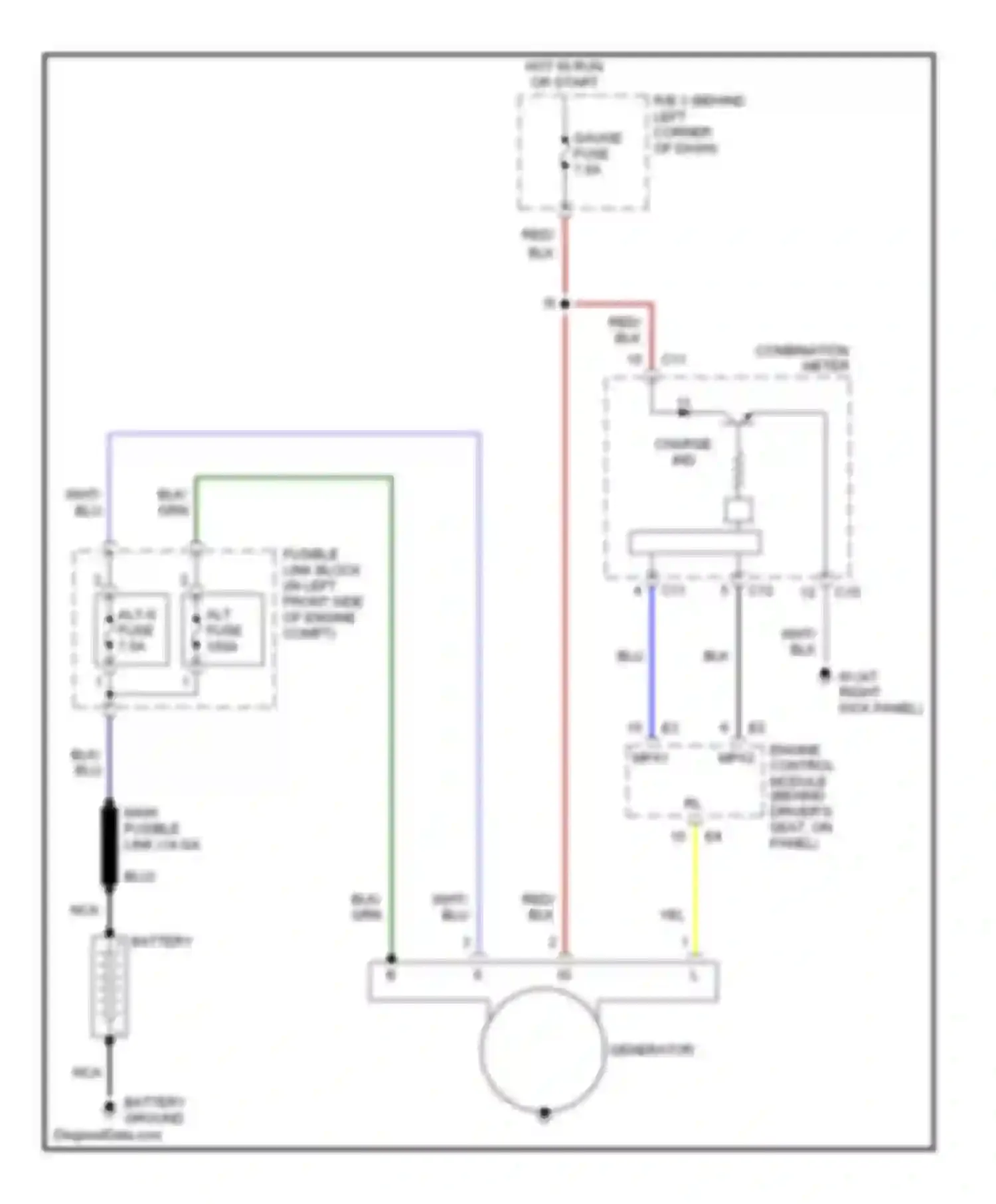 MR2 Toyota W30 (1999-2007): Charging circuit