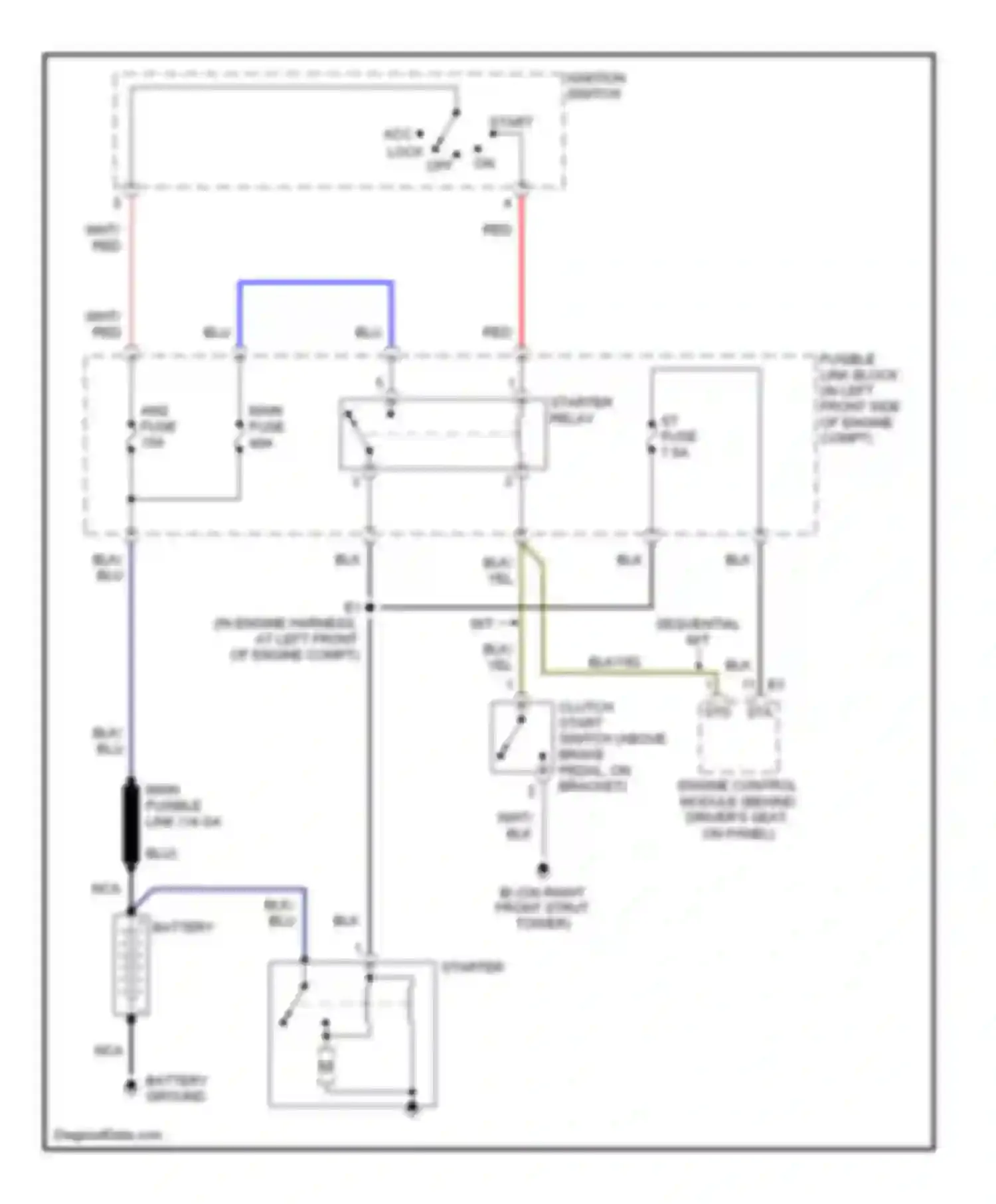 MR2 Toyota W30 (1999-2007): Starting circuit