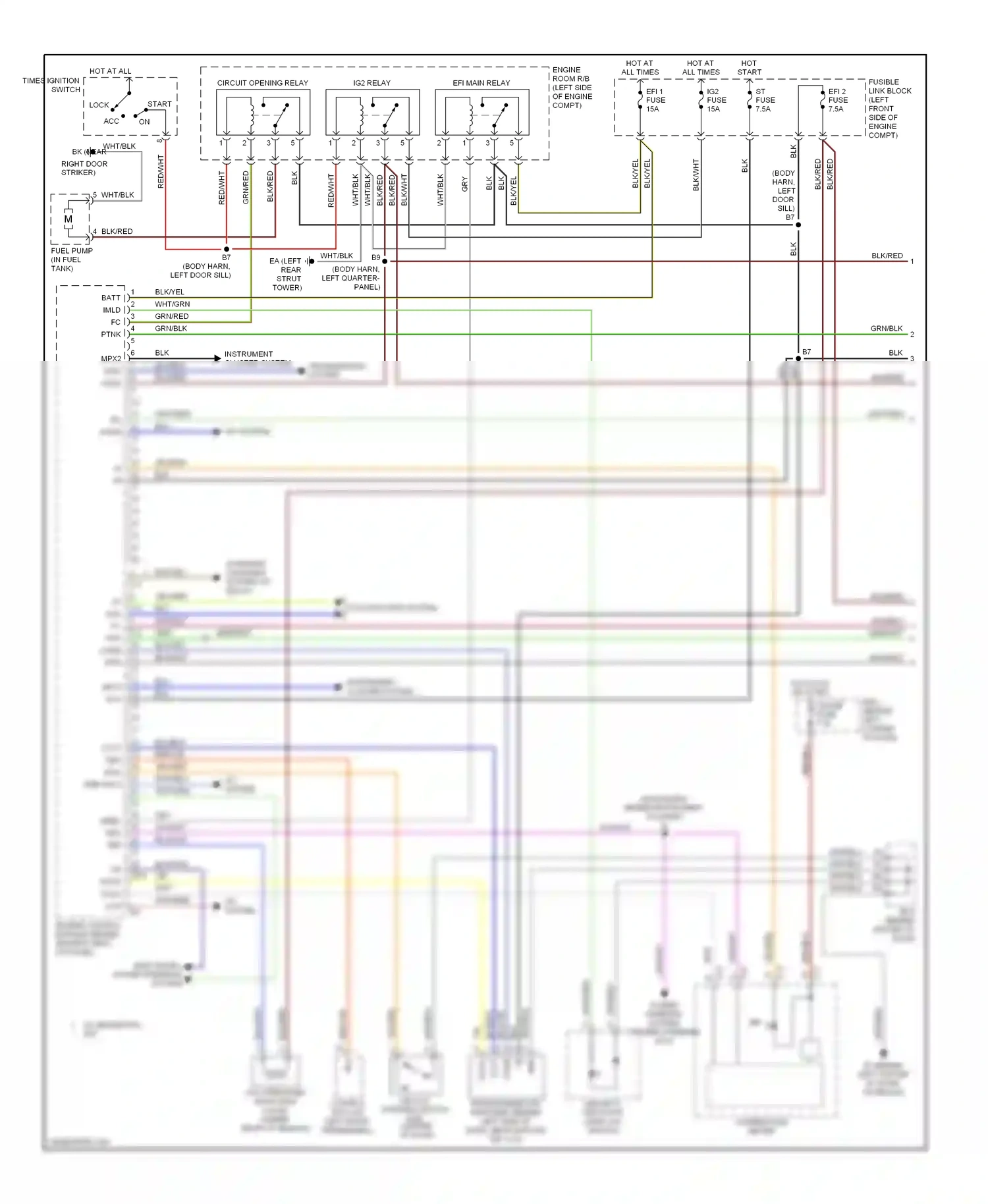Toyota MR2 W30 (1999-2007) code wiring diagram  (1 of 1)