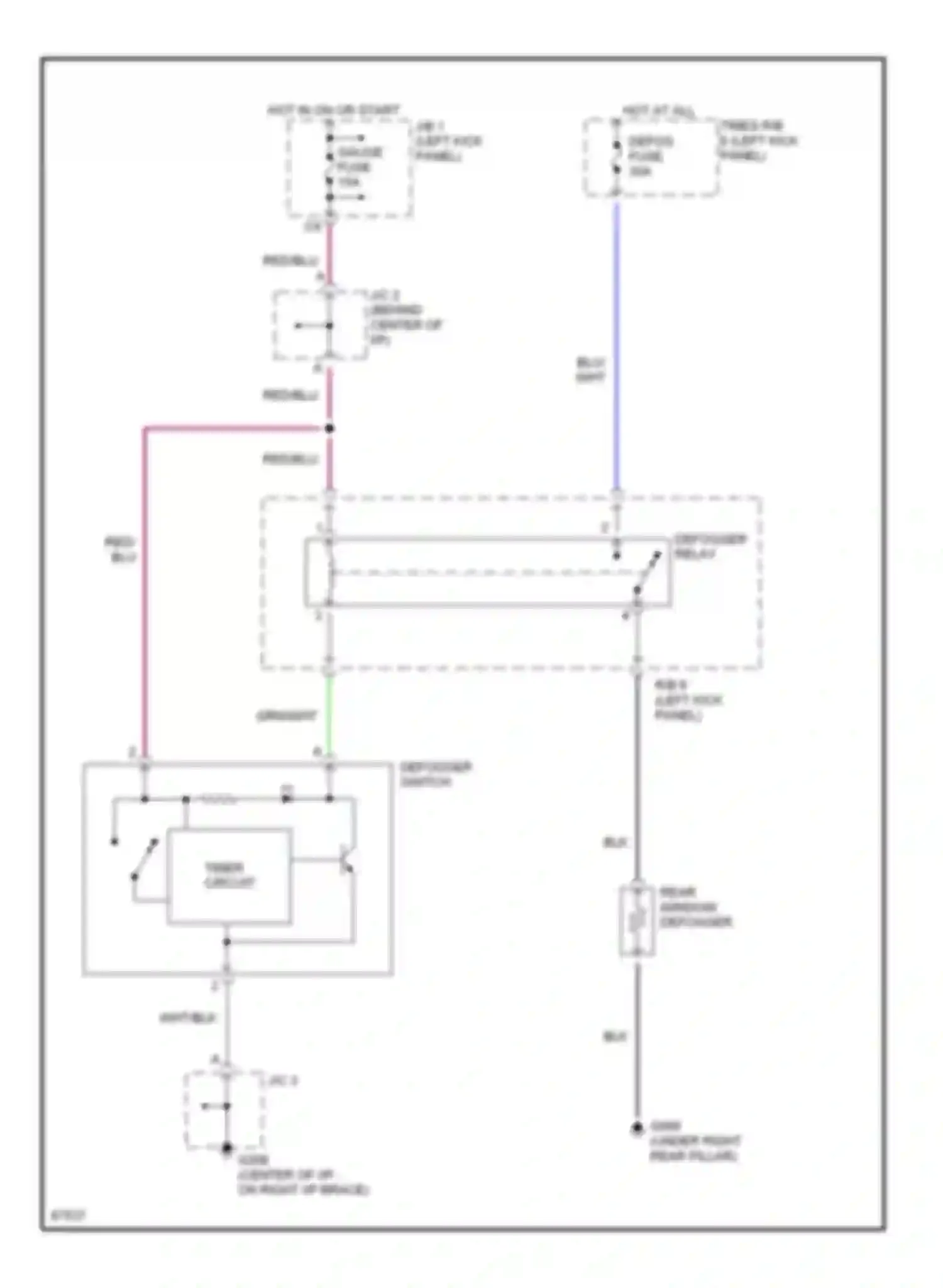 Paseo Toyota L40 (1991-1996): Defogger circuit, with timer circuit