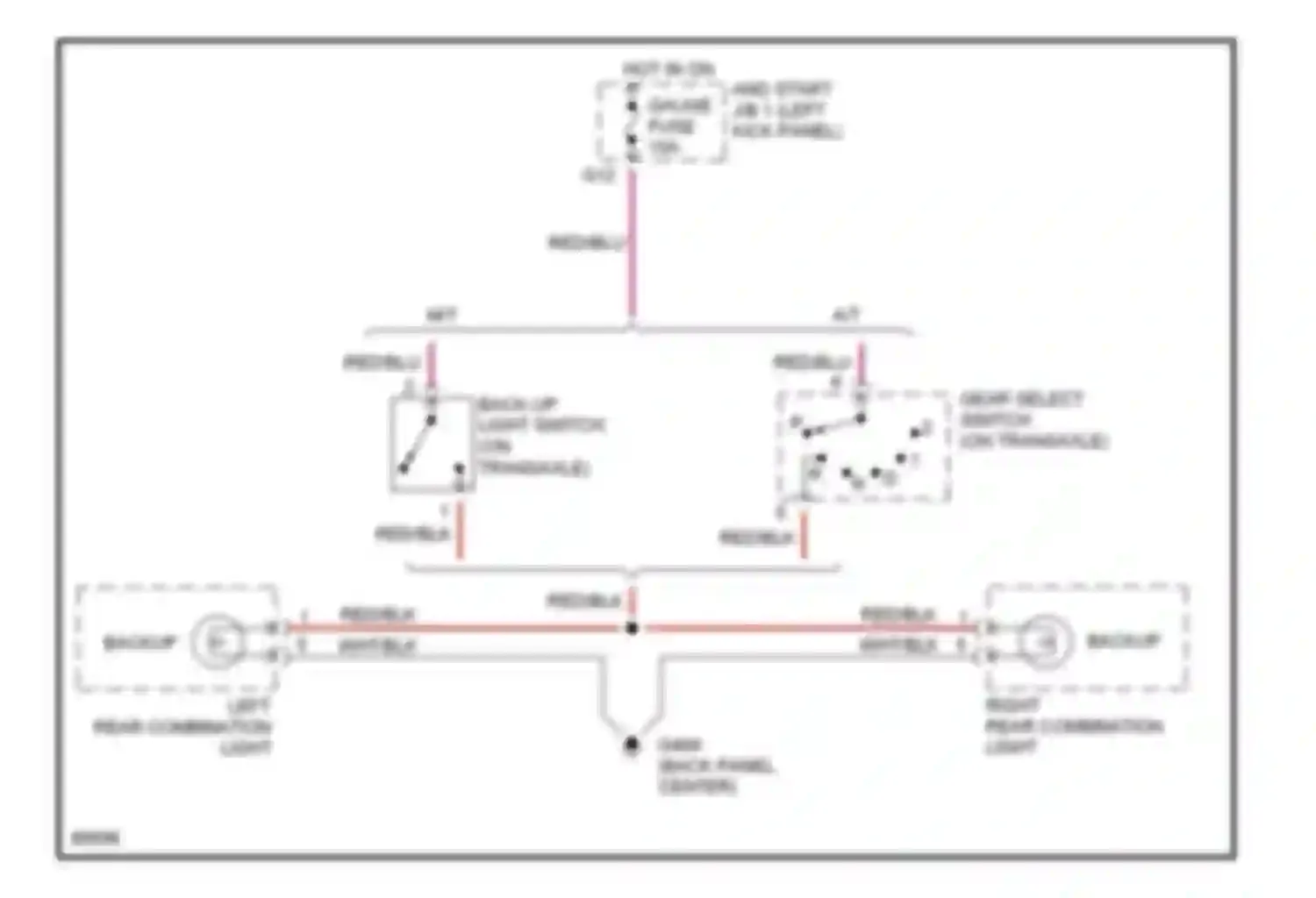 Paseo Toyota L40 (1991-1996): Back-up lamps circuit