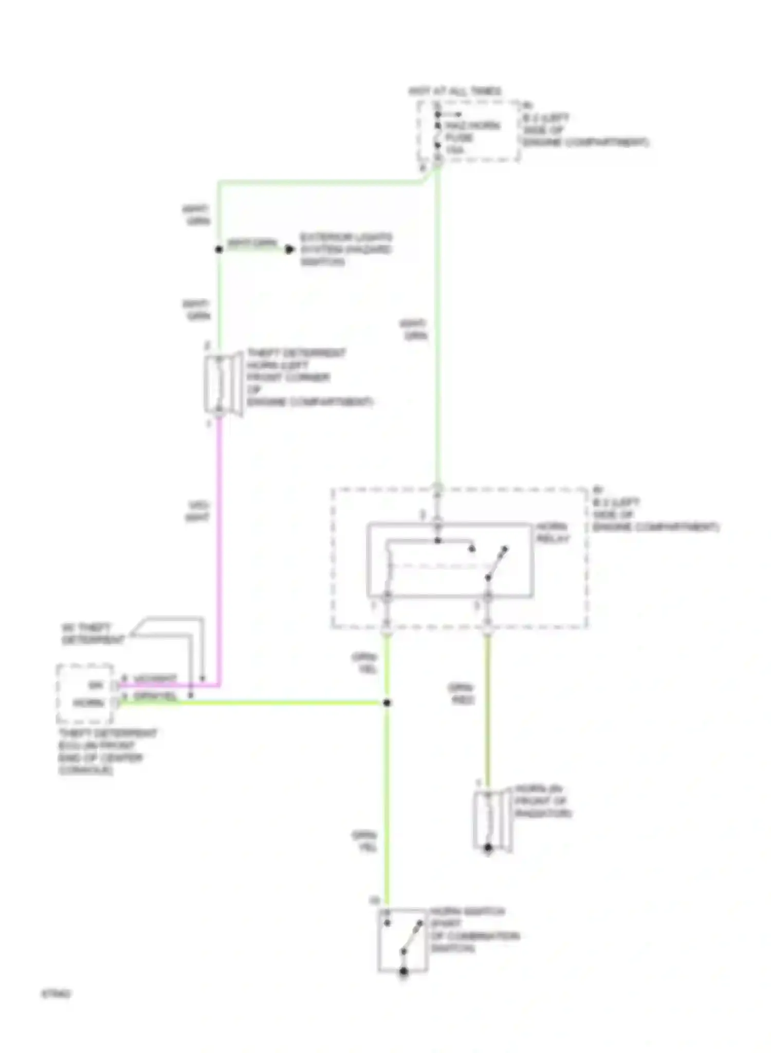 Paseo Toyota L40 (1991-1996): Horn circuit