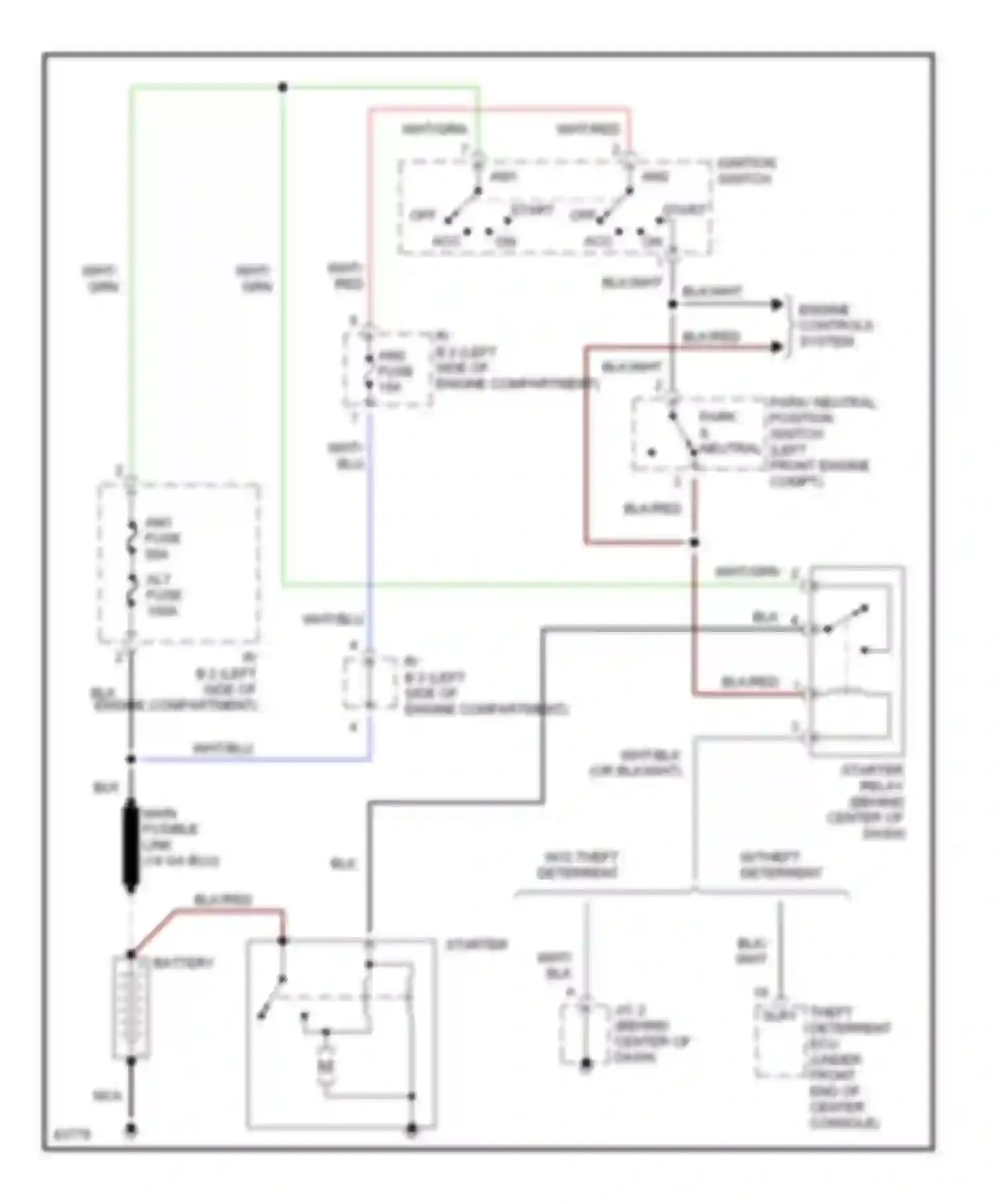 Paseo Toyota L40 (1991-1996): Starting circuit, a/t