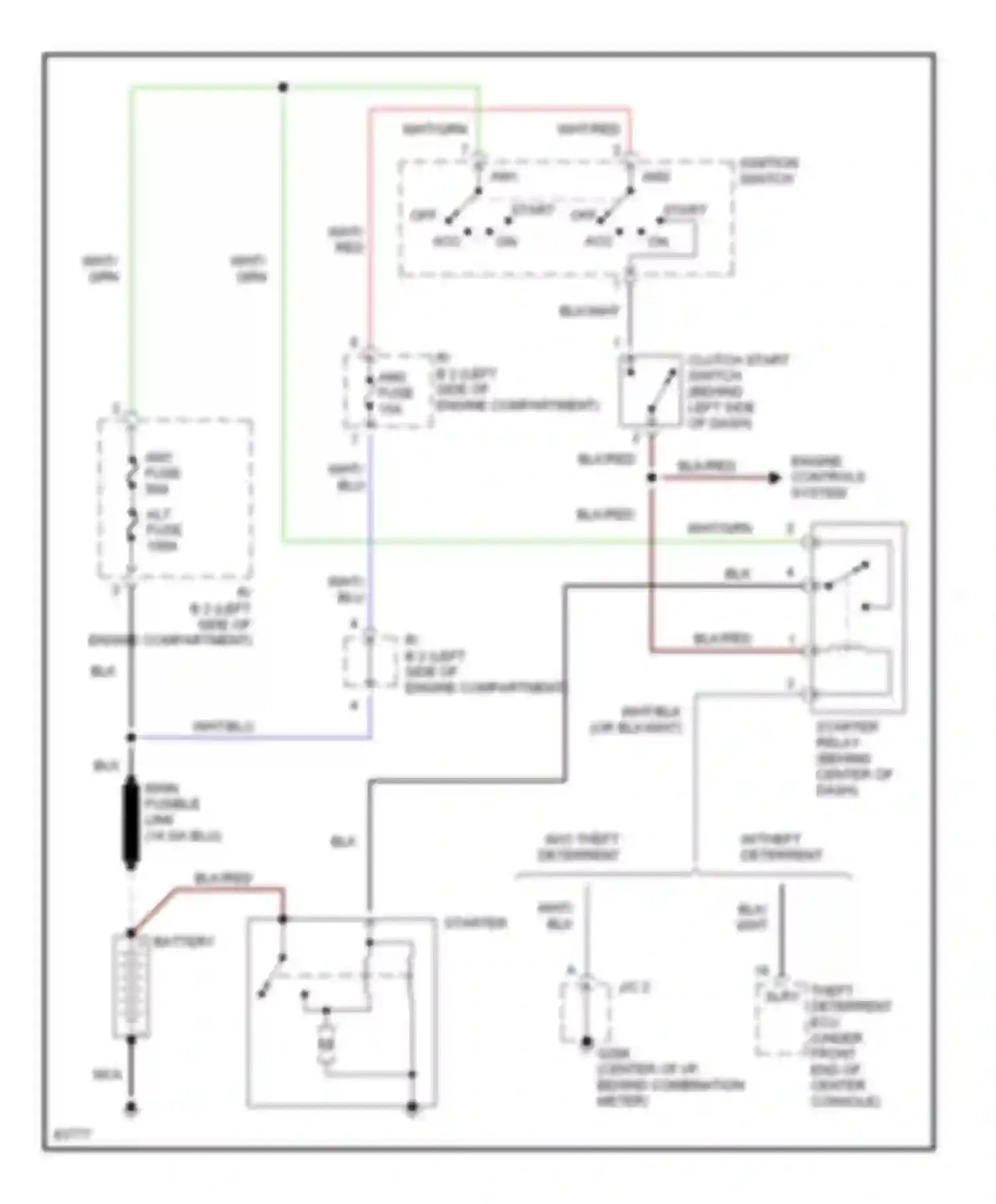 Paseo Toyota L40 (1991-1996): Starting circuit, m/t