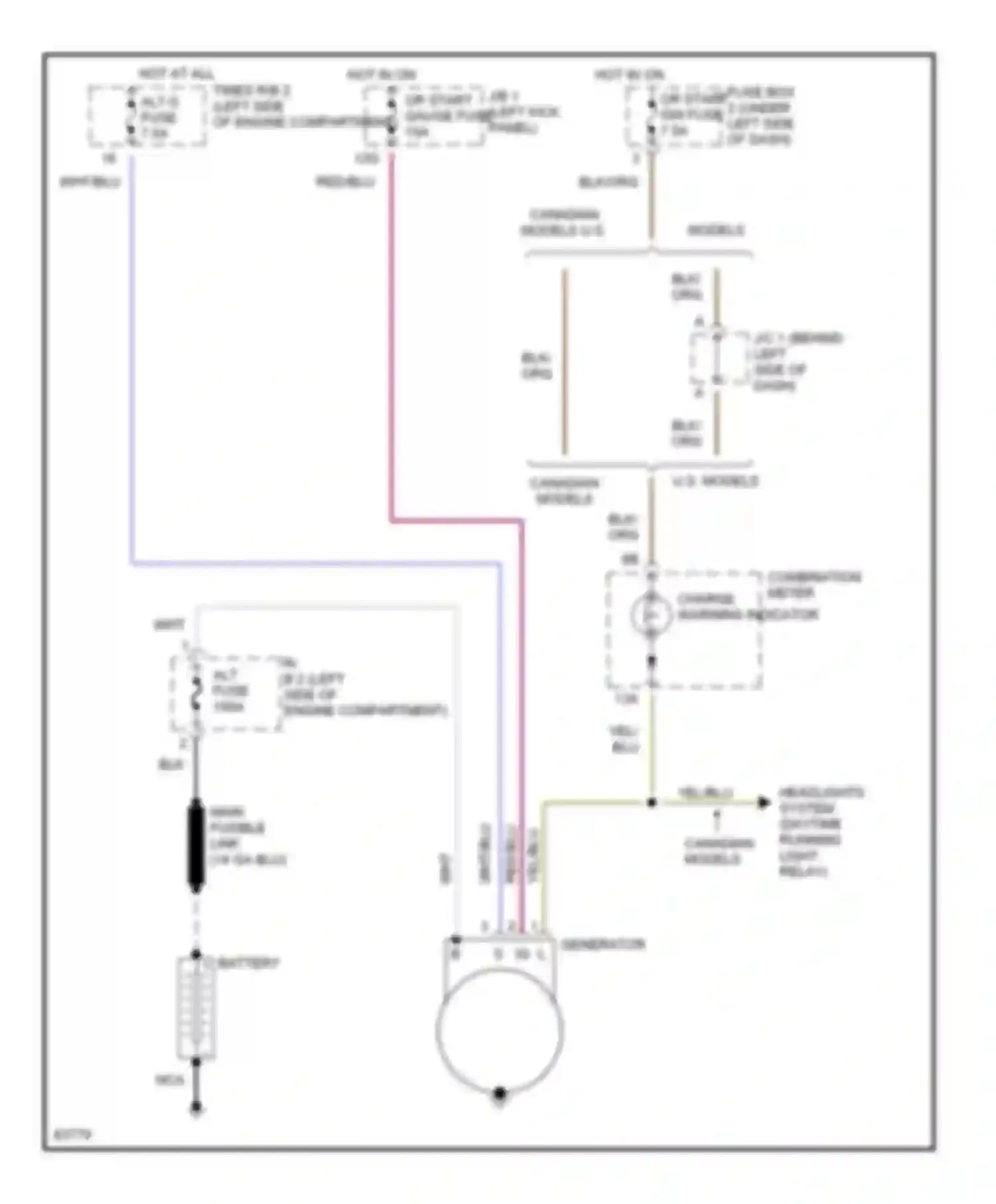 Wiring diagram blk/org for Toyota Paseo L40 (1991-1996) (1 of 10)