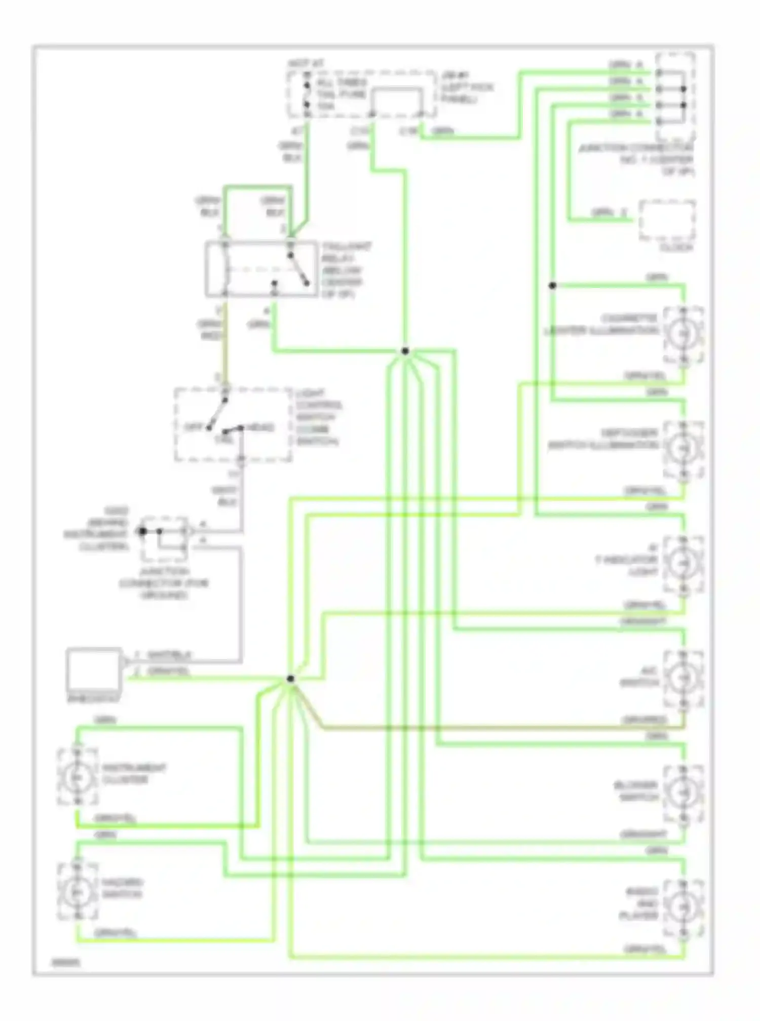 Wiring diagram defogger switch illumination for Toyota Paseo L40 (1991-1996) (1 of 1)