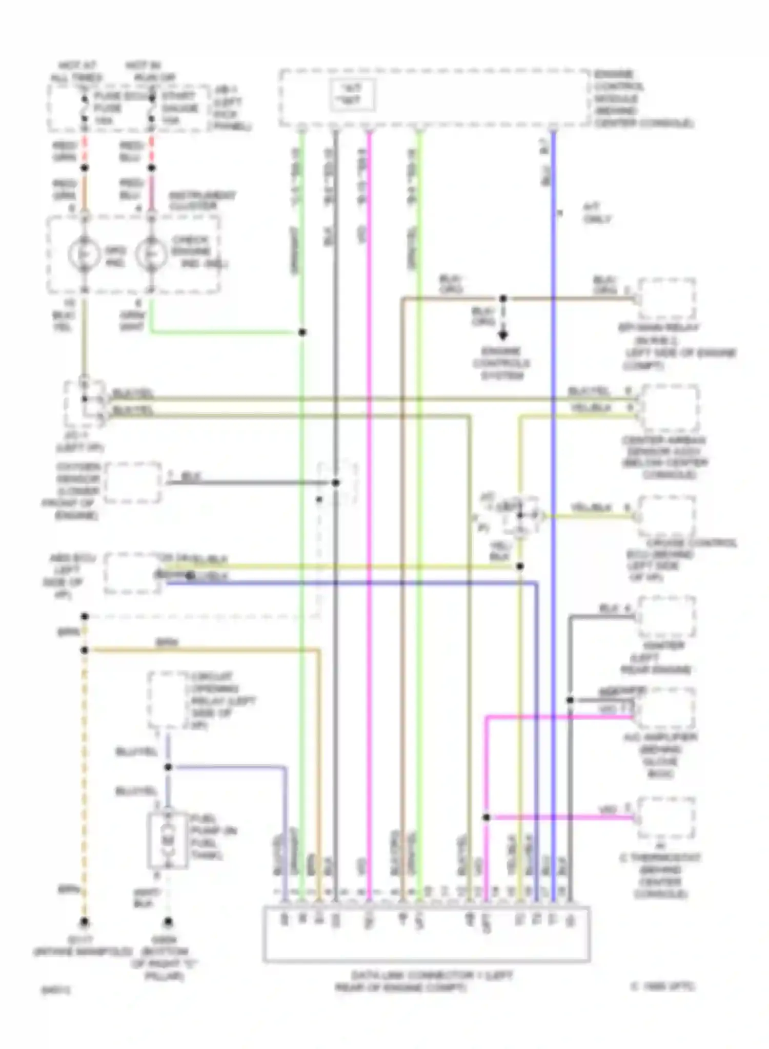 Wiring diagram engine controls system for Toyota Paseo L40 (1991-1996) (1 of 4)