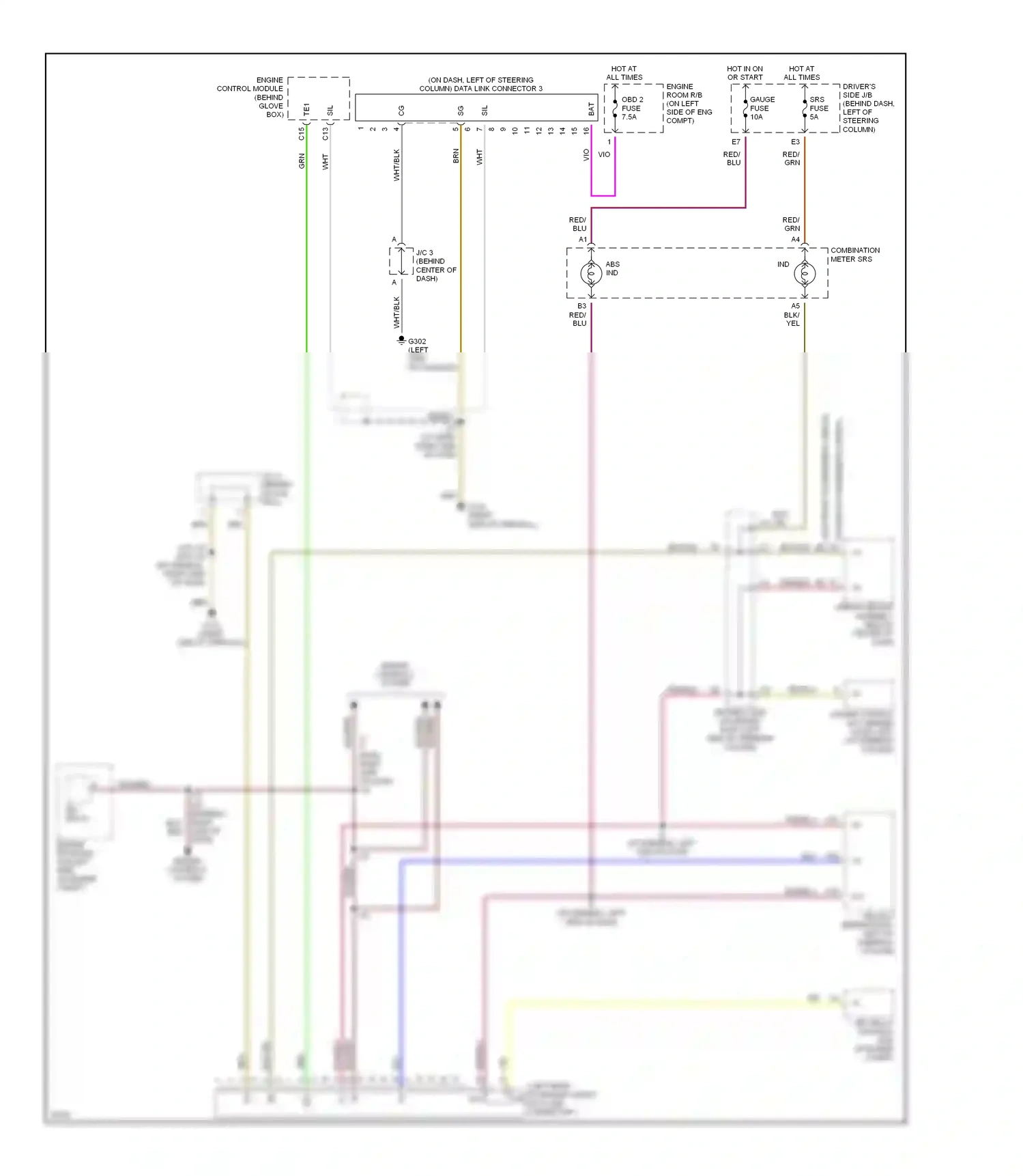 Computer data lines — Computer data lines. Toyota Paseo L50 (1996-1999)
