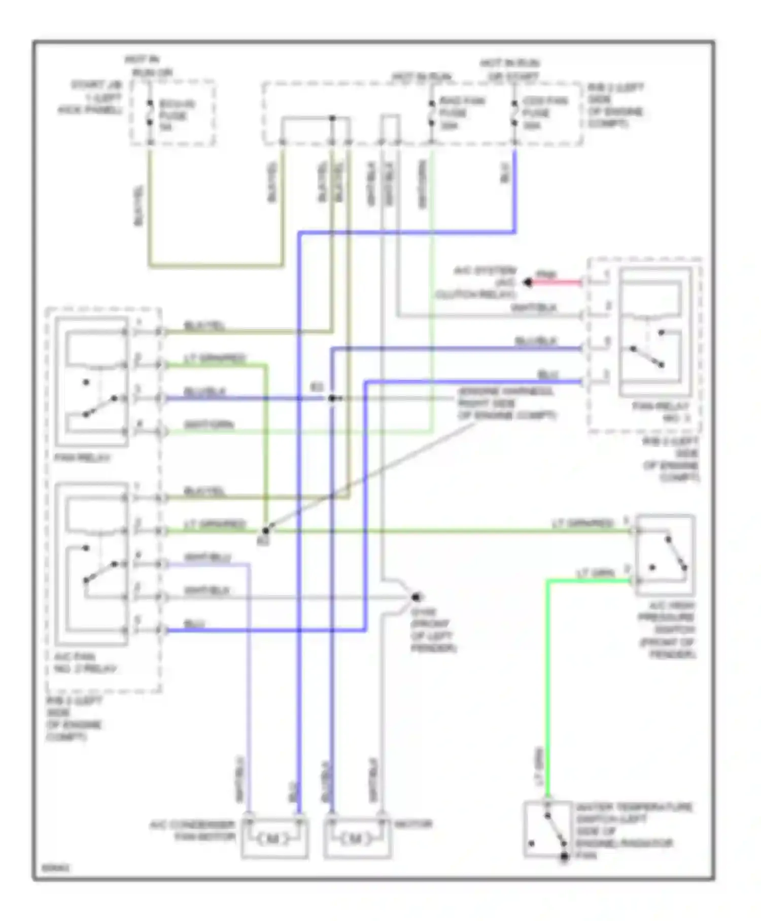 Paseo Toyota L50 (1996-1999): Cooling fan circuit