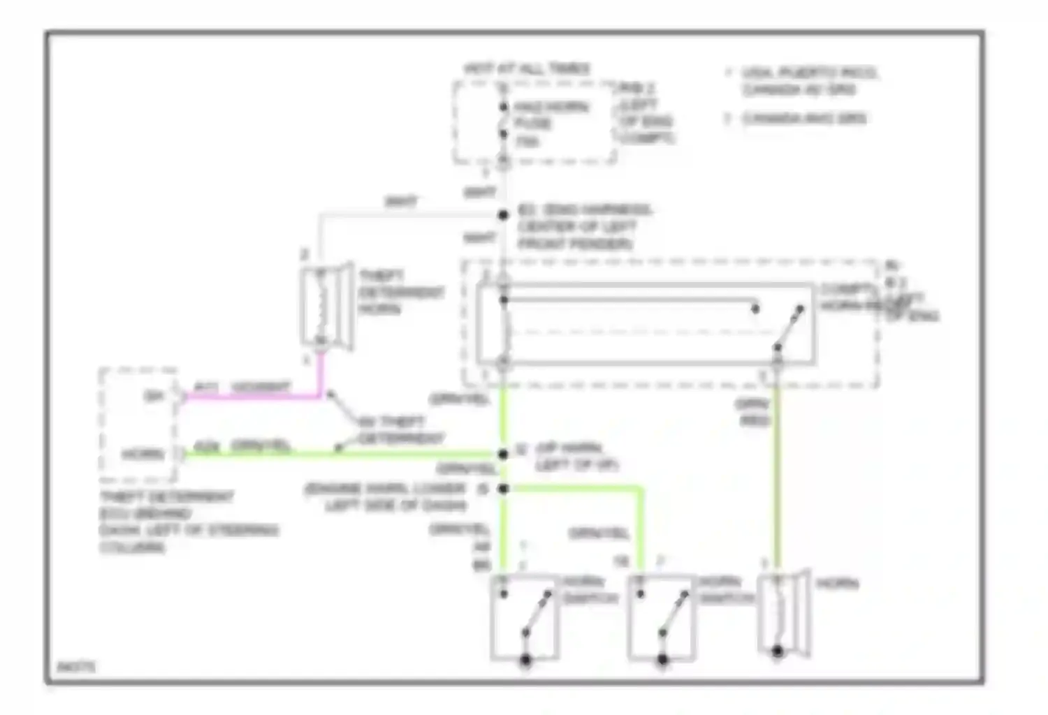 Paseo Toyota L50 (1996-1999): Horn circuit