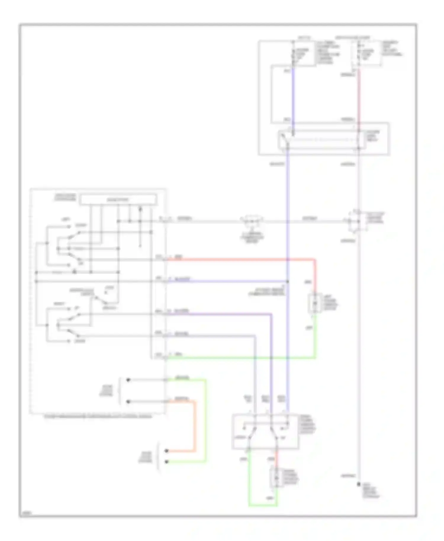 Paseo Toyota L50 (1996-1999): Power window circuit