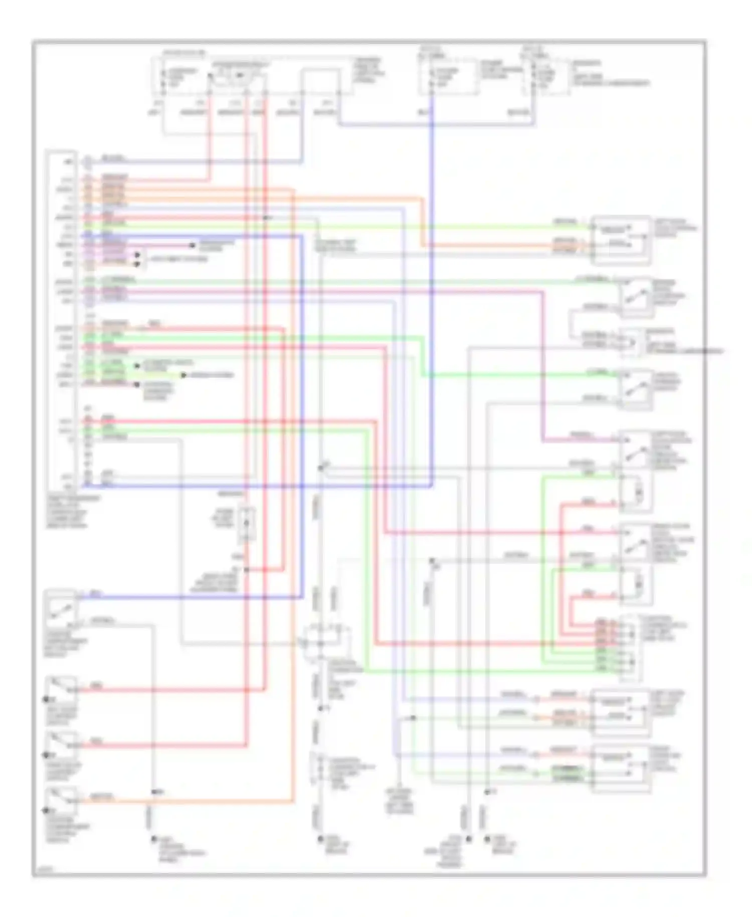 Wiring diagram right door key lock, unlock switch unlock 3 2 lock for Toyota Paseo L50 (1996-1999) (1 of 1)