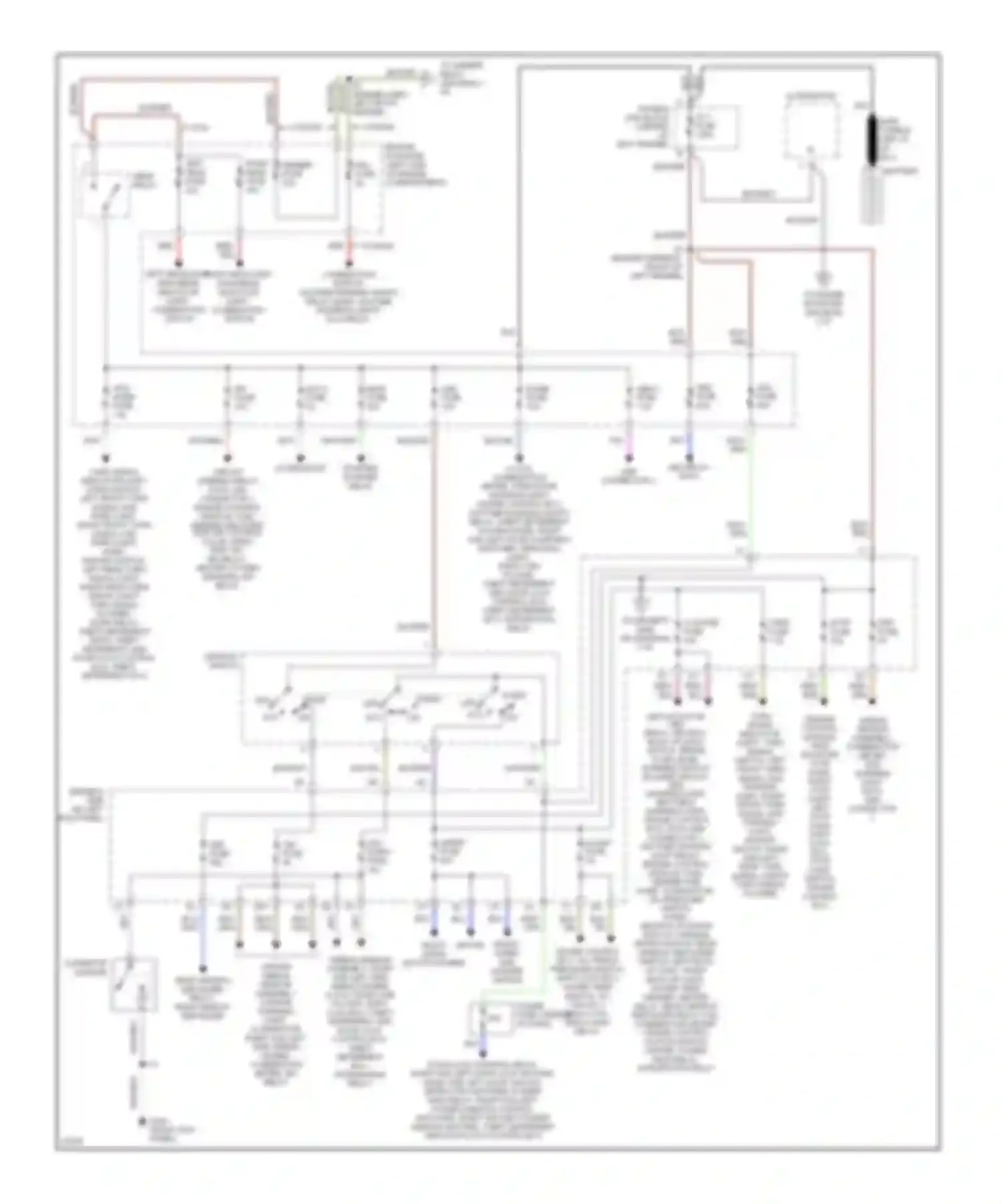 Wiring diagram right headlight, high beam indicator light, combination switch for Toyota Paseo L50 (1996-1999) (1 of 1)