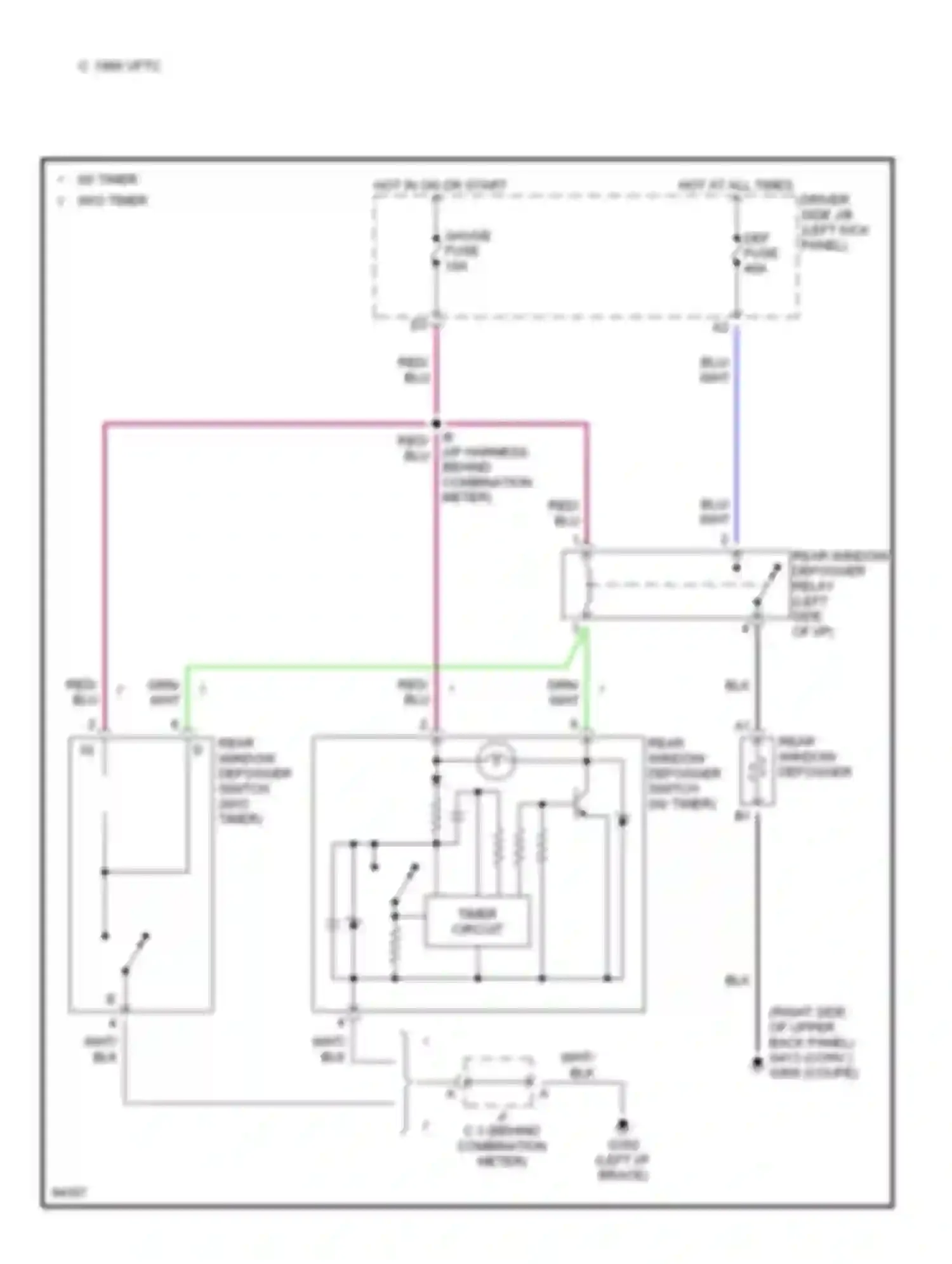 Wiring diagram timer circuit for Toyota Paseo L50 (1996-1999) (1 of 1)