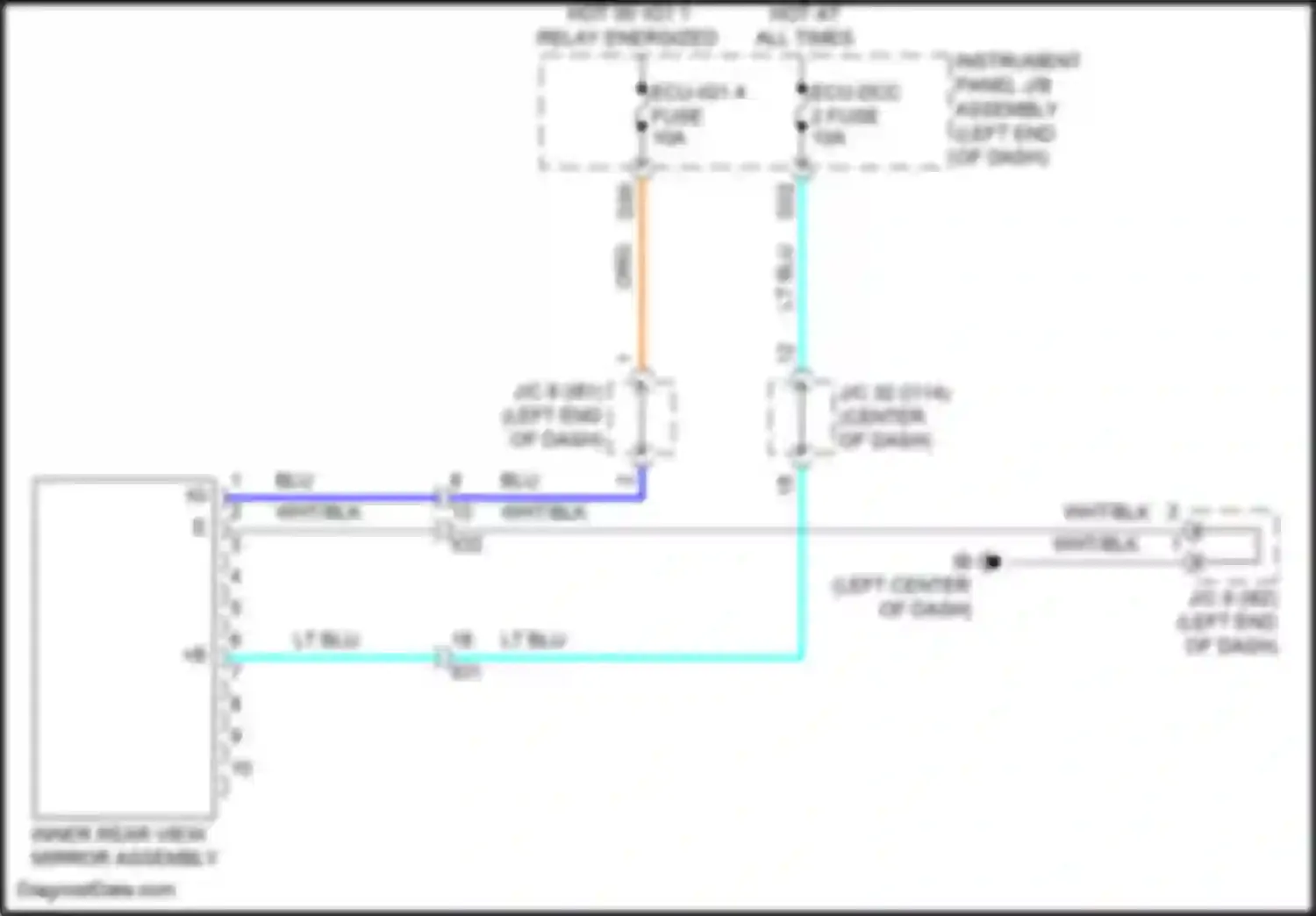 Prius PHV Toyota IV (2017-2024): Electrochromic mirror circuit
