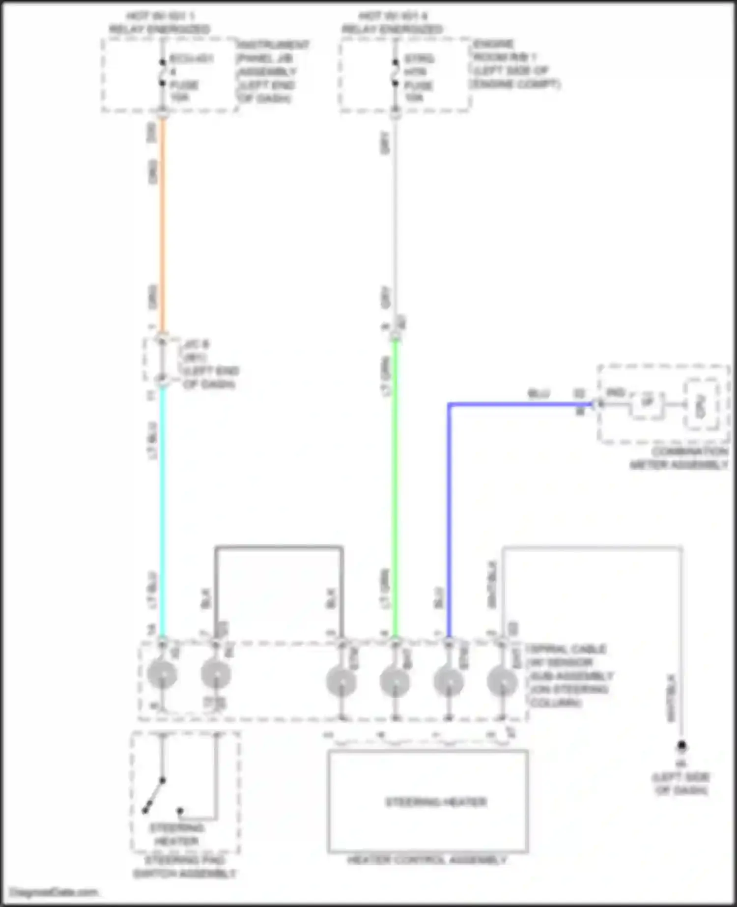 Prius PHV Toyota IV (2017-2024): Heated steering wheel circuit