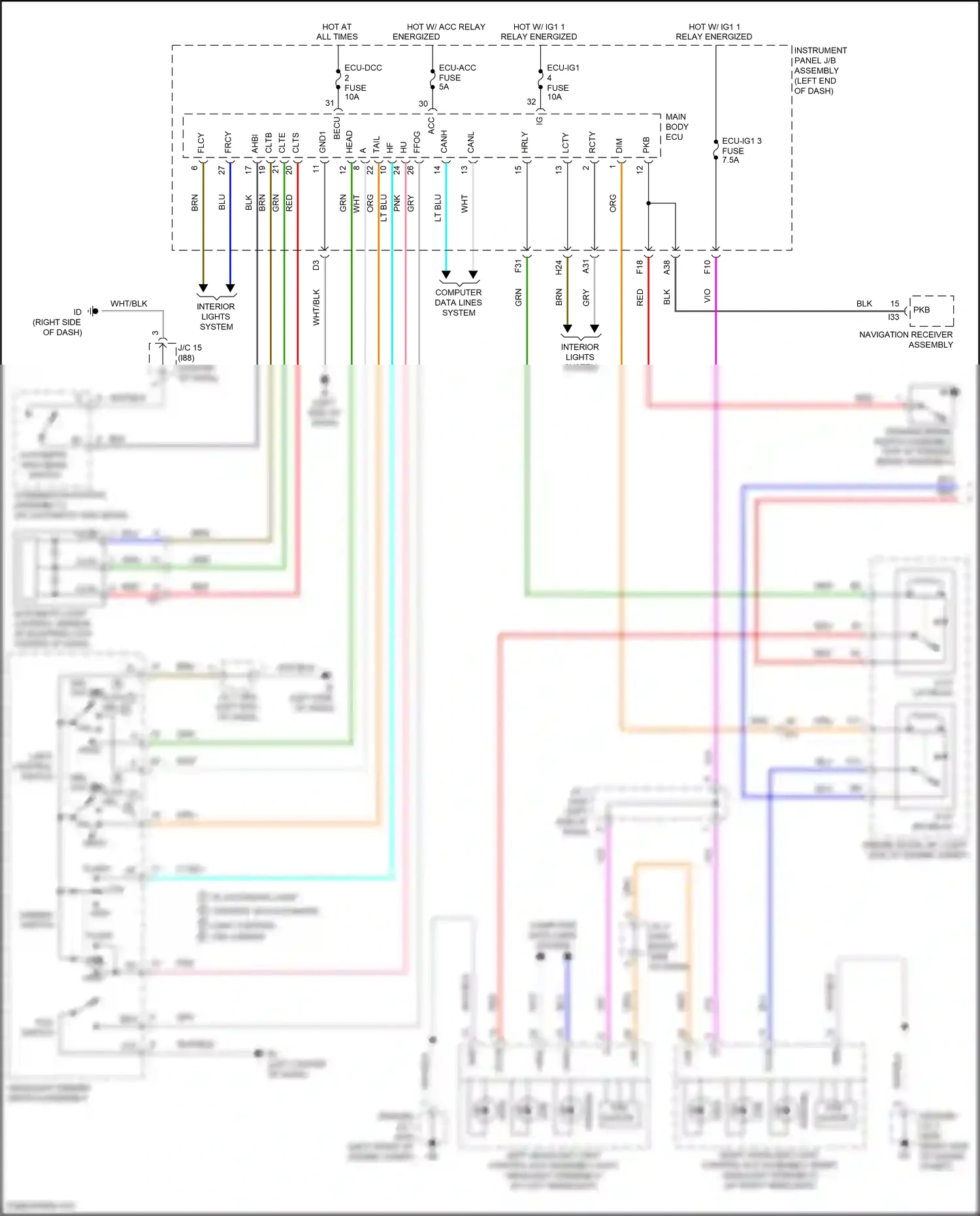 Toyota Prius PHV IV (2017-2024) automatic light control sensor wiring diagram  (2 of 2)