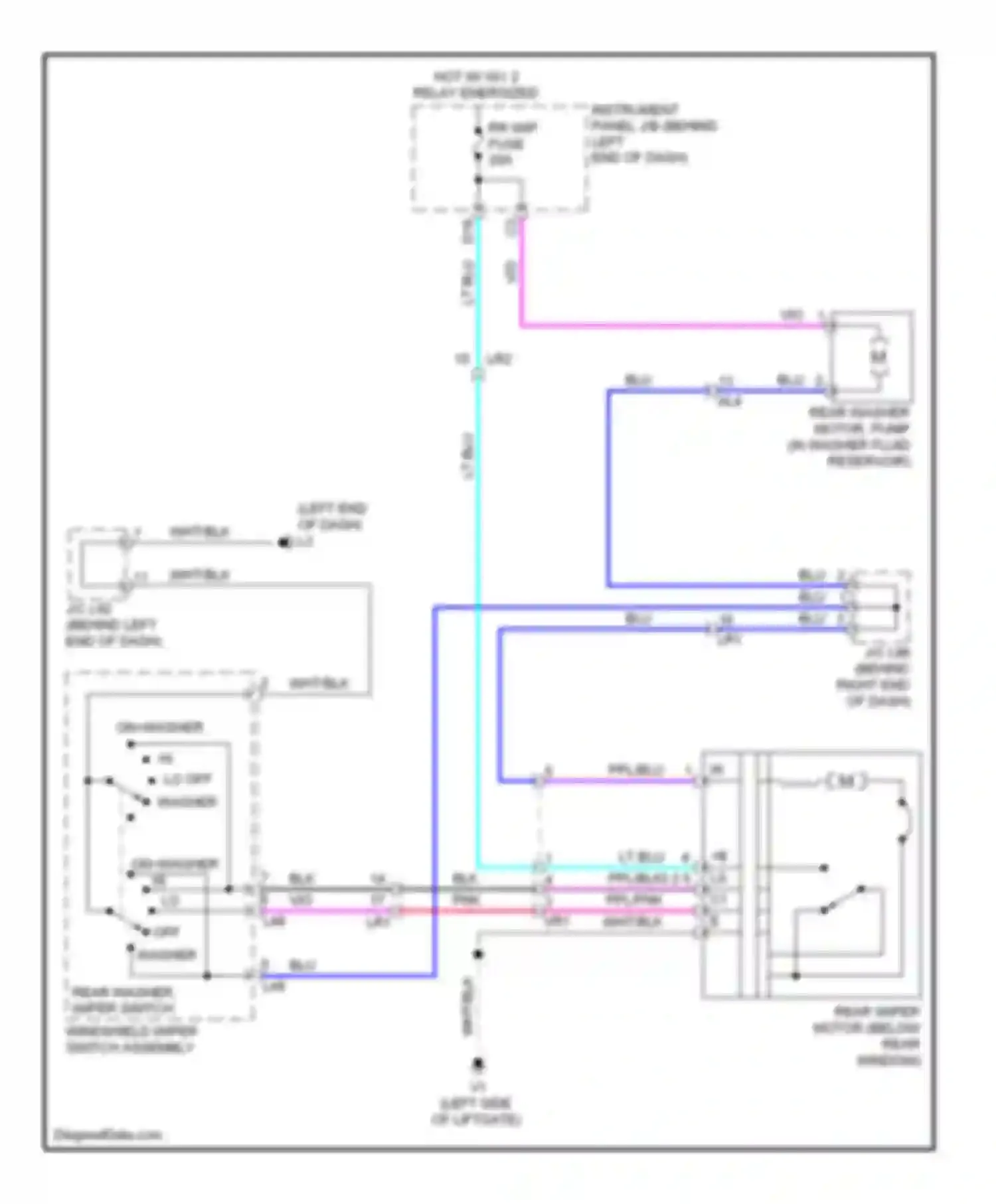 Prius Plug-in Toyota  (2012-2014): Rear wiper/washer circuit