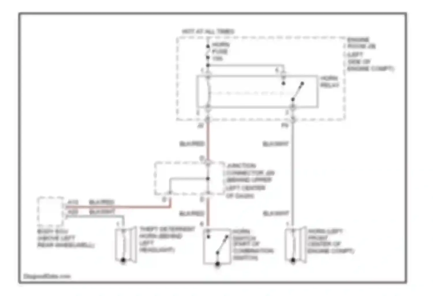 Prius Toyota I facelift (2000-2003): Horn circuit