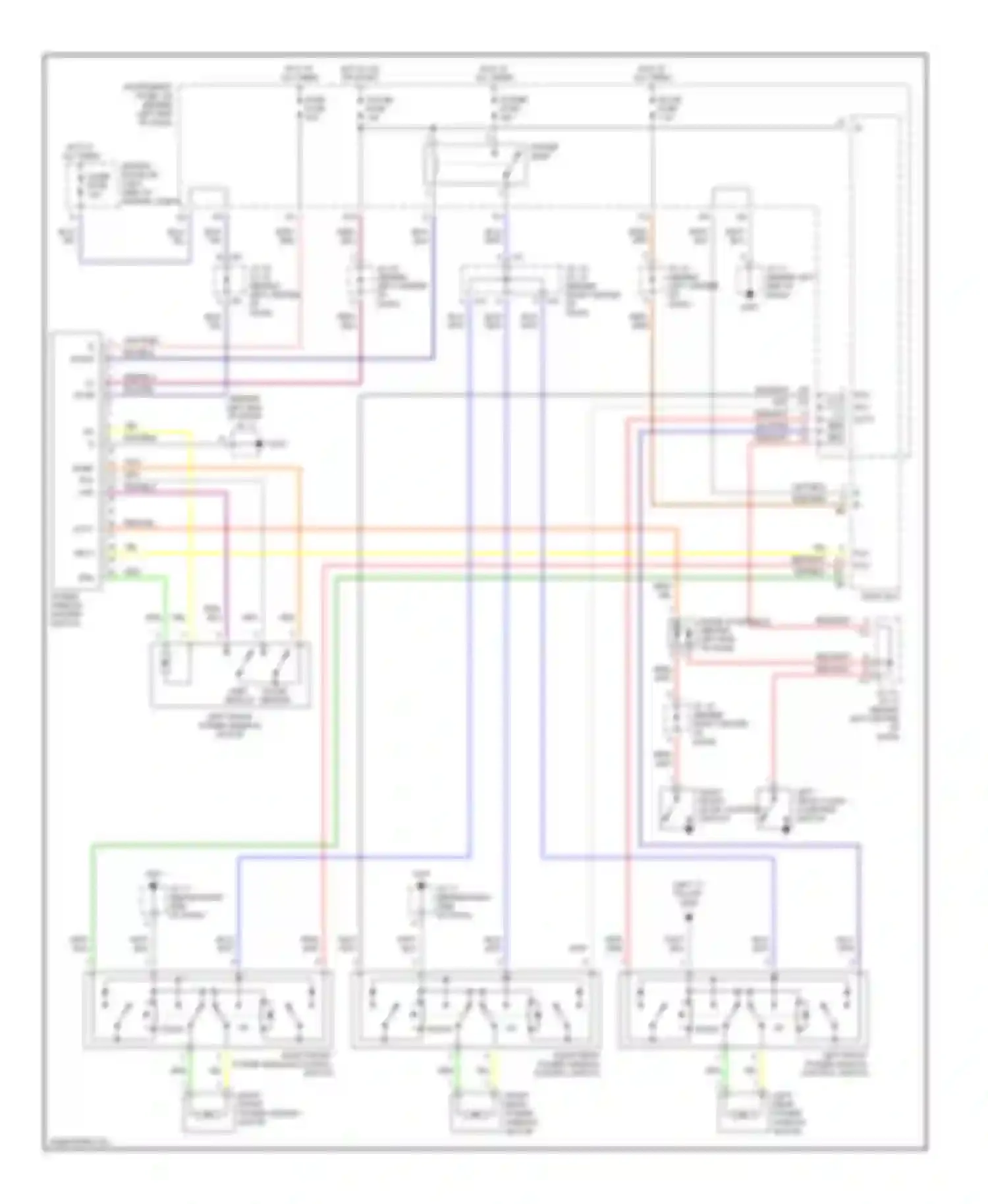 Prius Toyota I facelift (2000-2003): Power window circuit