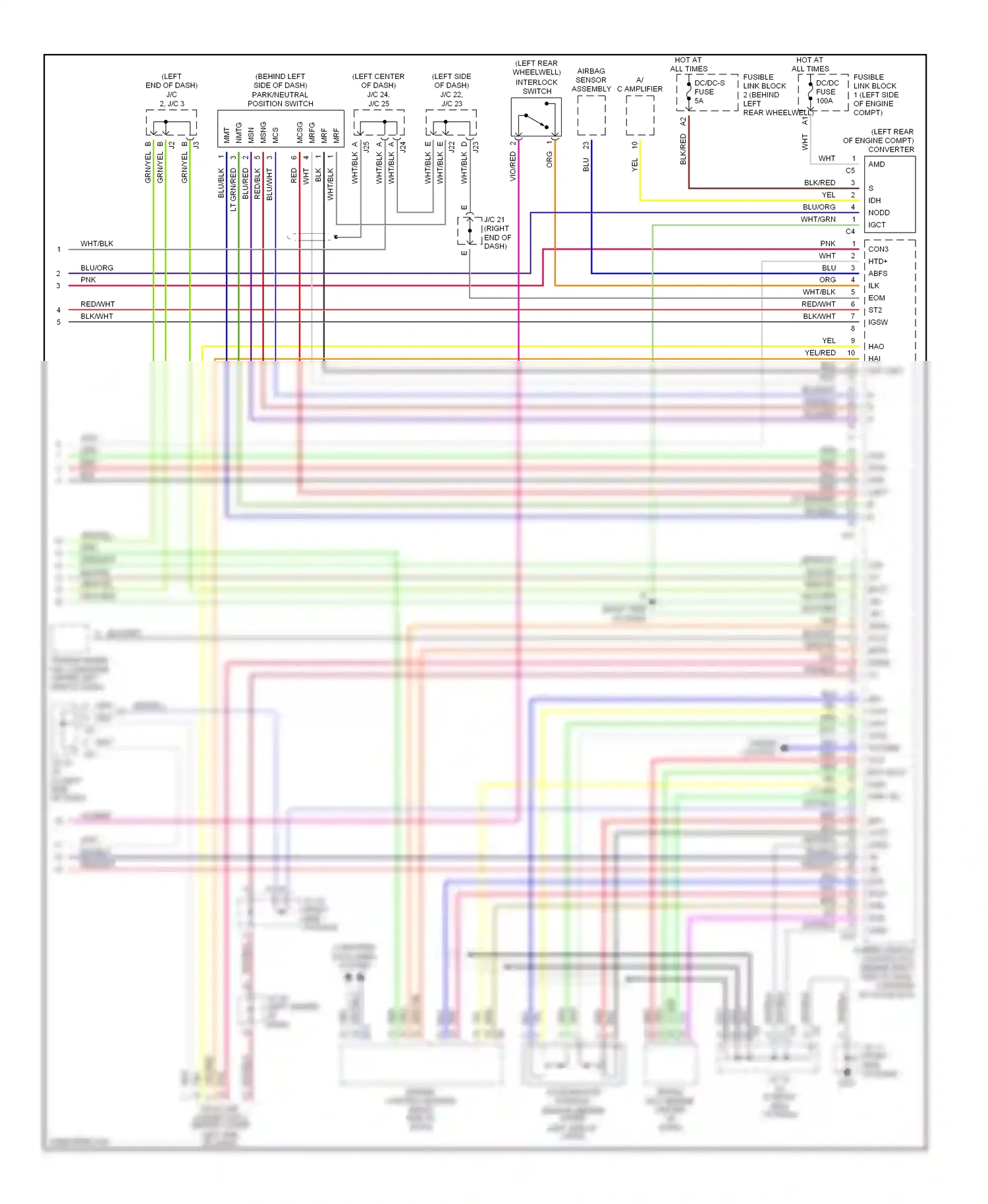 Toyota Prius I facelift (2000-2003) accelerator position sensor (behind upper left side of dash) wiring diagram  (1 of 1)