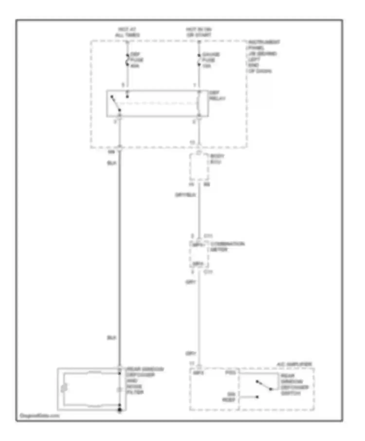 Wiring diagram rear window defogger switch for Toyota Prius I facelift (2000-2003) (1 of 1)