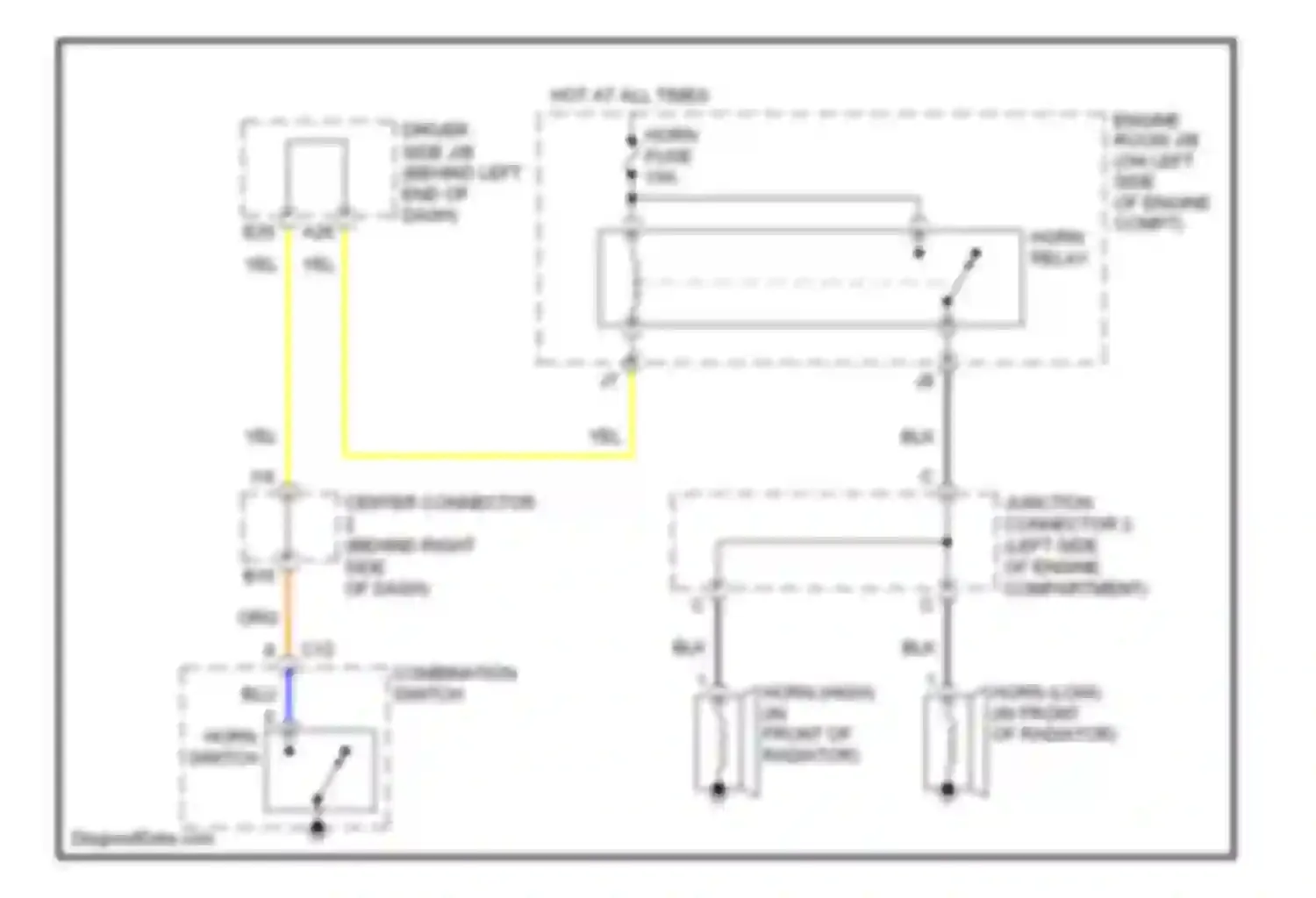 Prius Toyota II facelift (2005-2011): Horn circuit