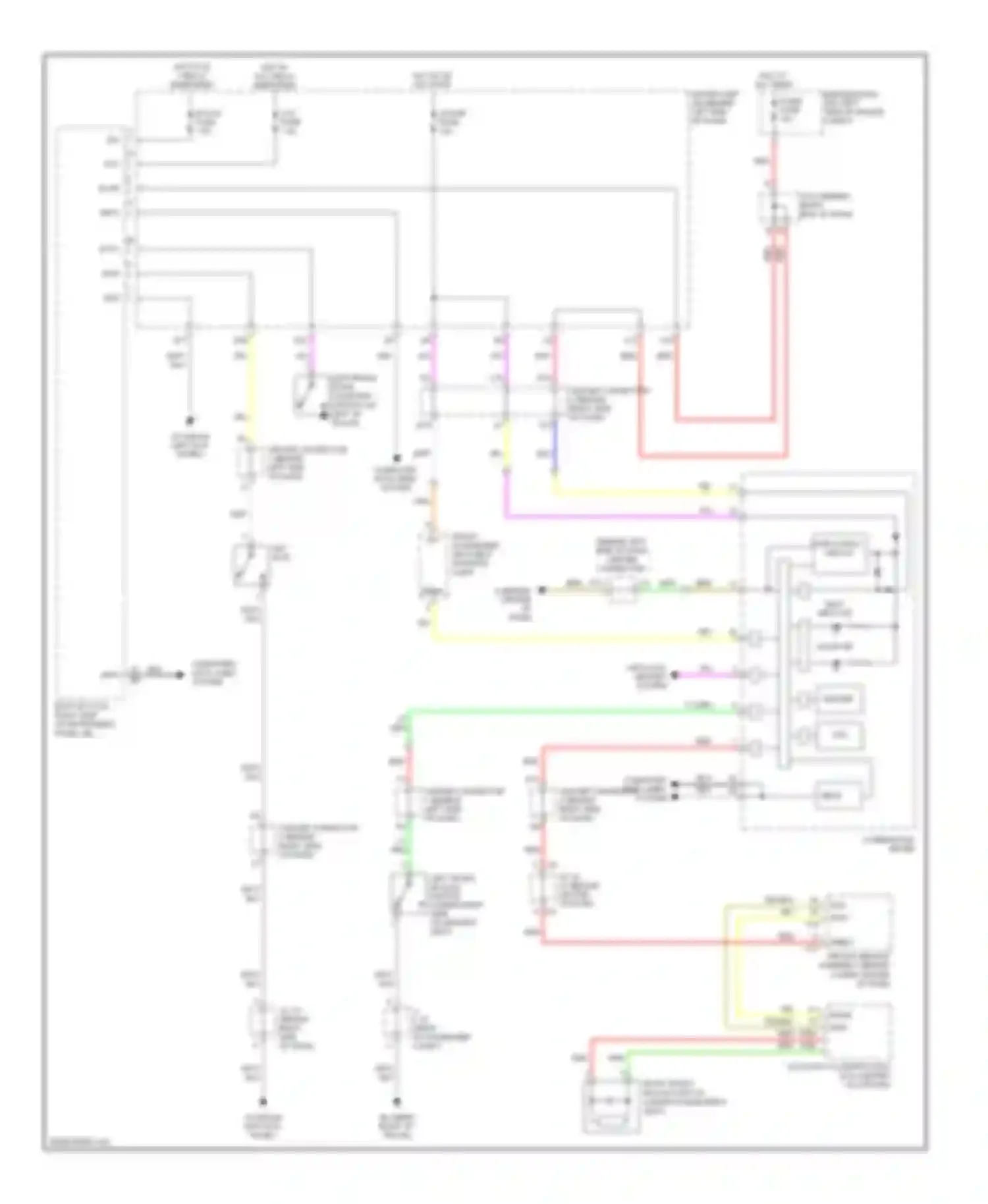 Prius Toyota II facelift (2005-2011): Key reminder & seat belt warning circuit