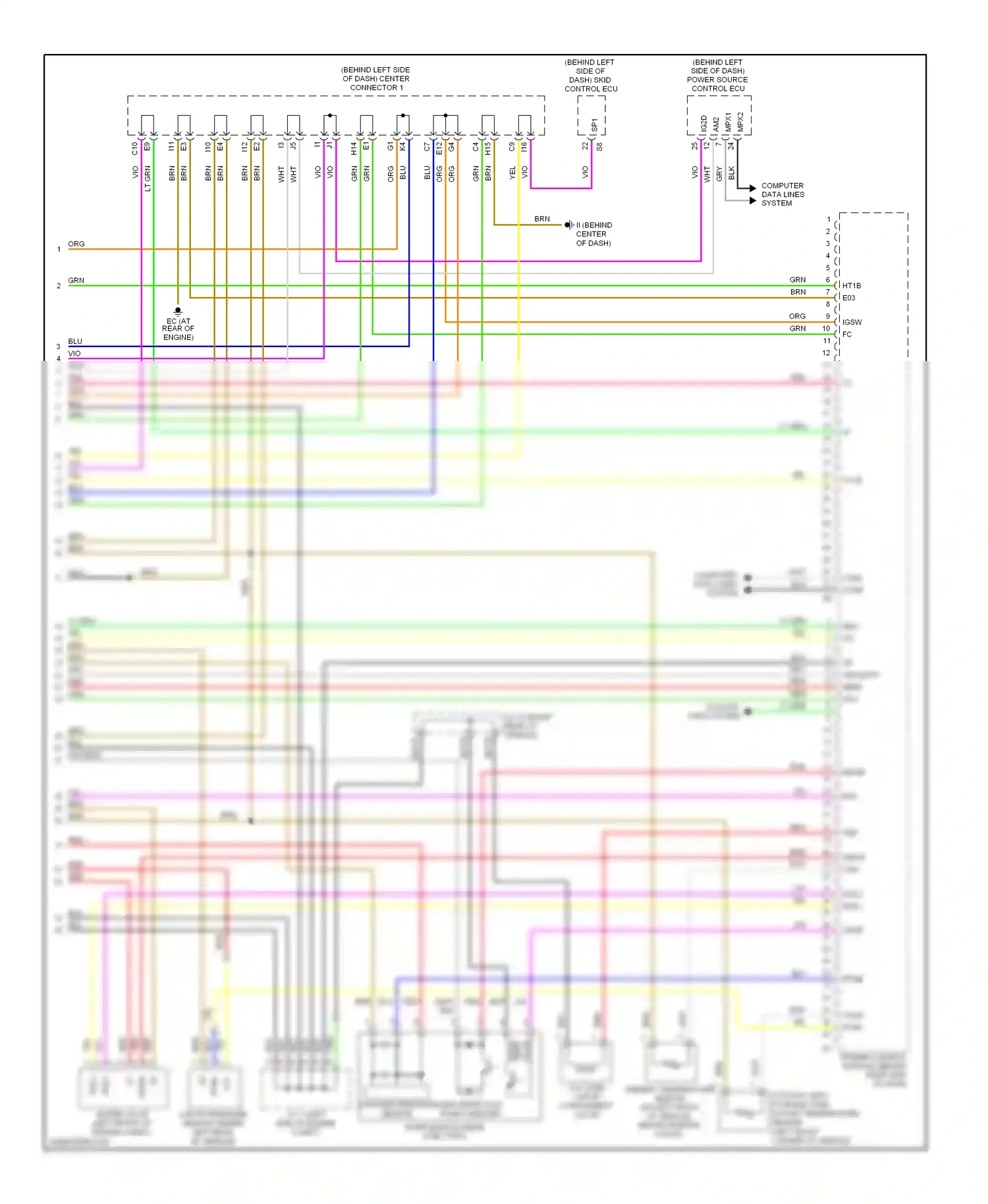 Toyota Prius II facelift (2005-2011) computer data lines system wiring diagram  (15 of 36)