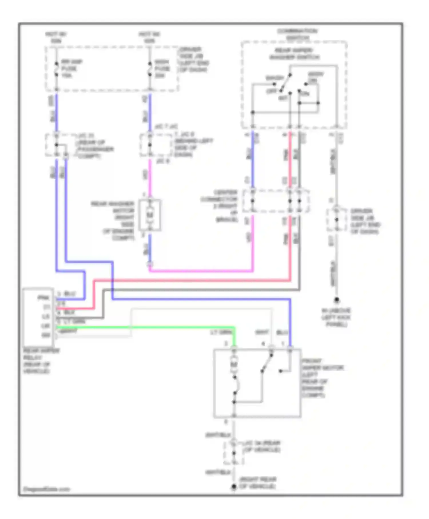 Prius Toyota II (2003-2005): Rear wiper/washer circuit