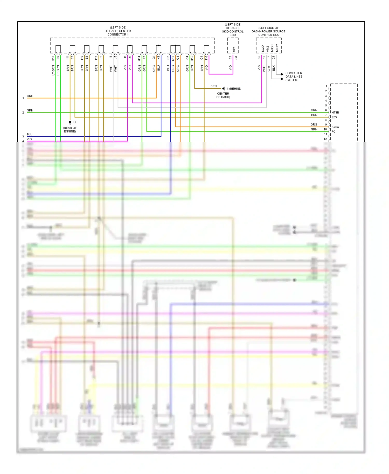 Toyota Prius II (2003-2005) computer data lines system wiring diagram  (15 of 35)