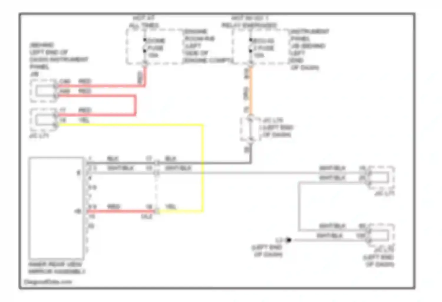 Prius Toyota III facelift (2011-2015): Electrochromic mirror circuit