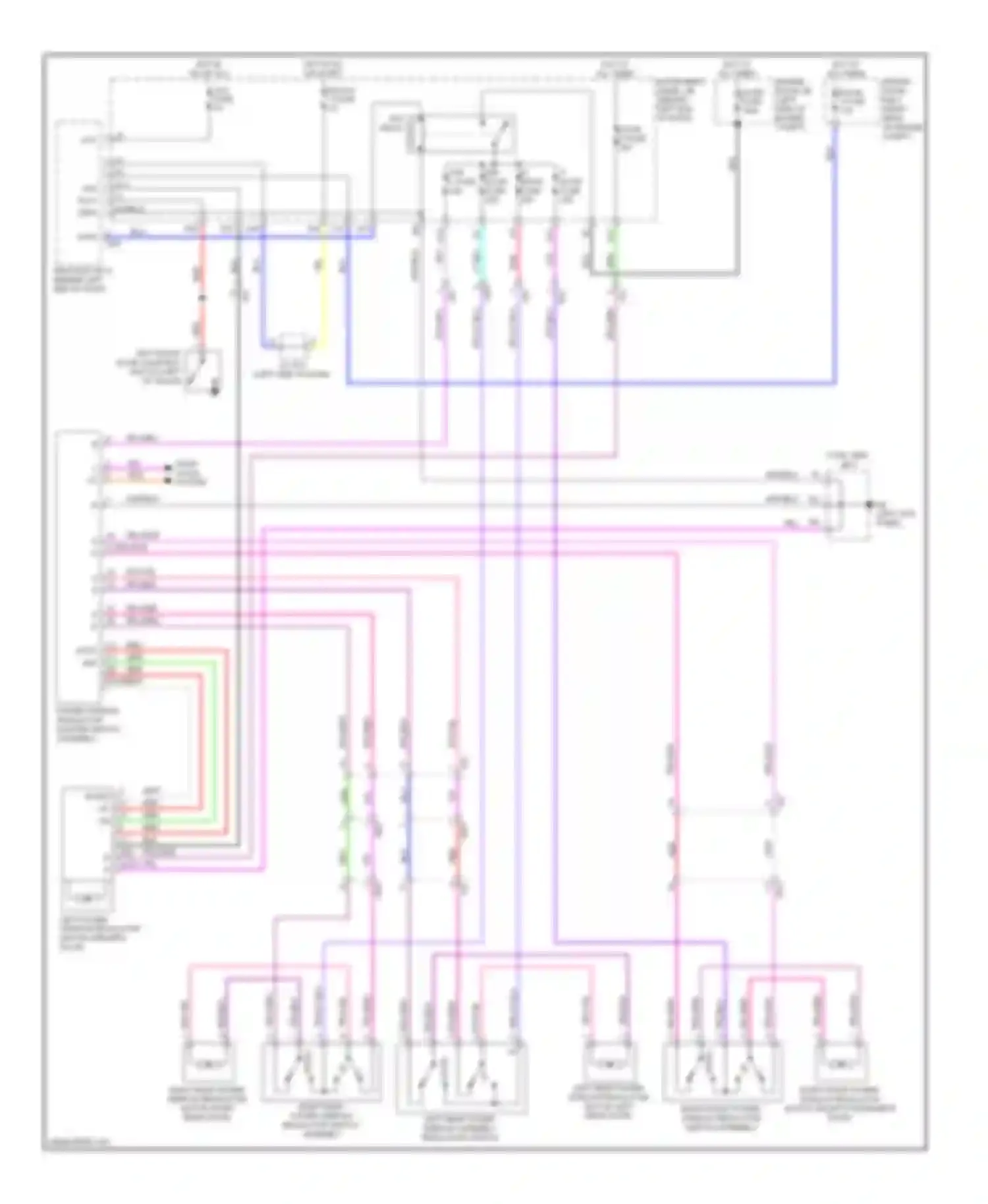 Wiring diagram left rear power window assembly regulator switch for Toyota Prius III facelift (2011-2015) (1 of 1)