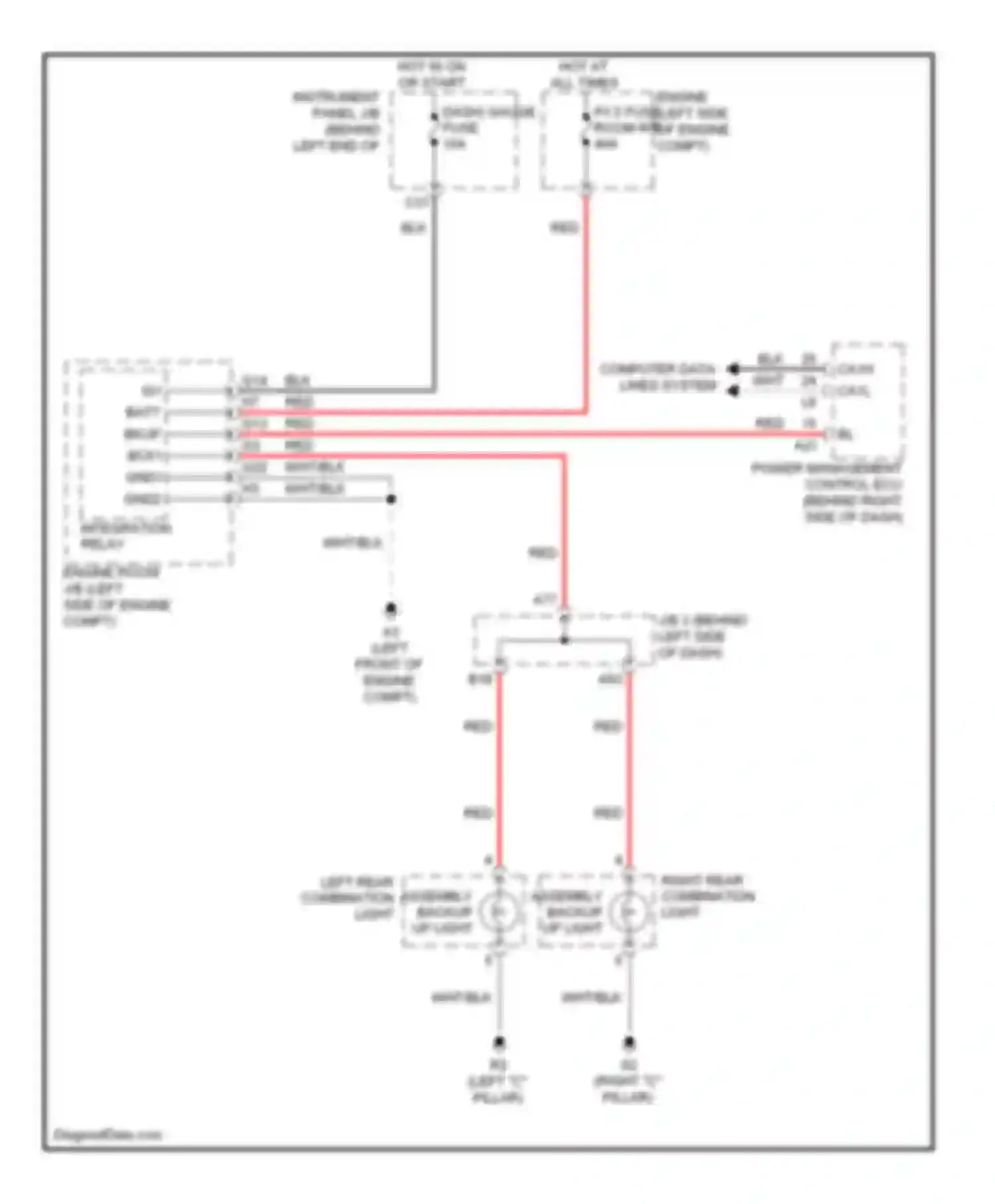 Prius Toyota III (2009-2011): Backup lamps circuit